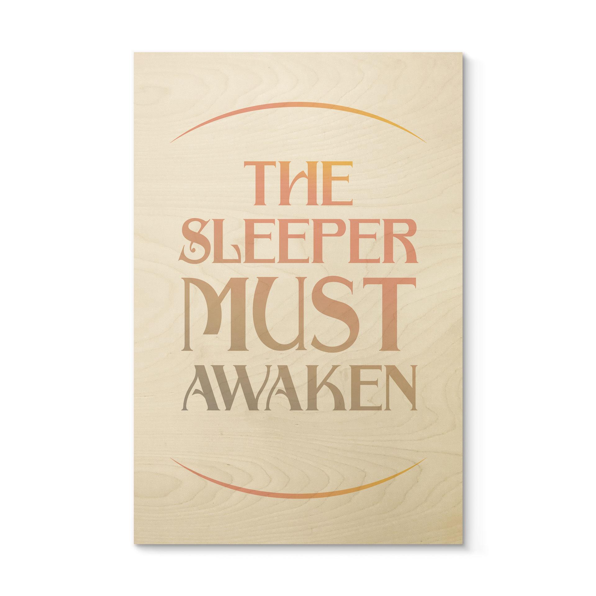 Træplakat Filmcitat fra Dune - The Sleeper must awaken
