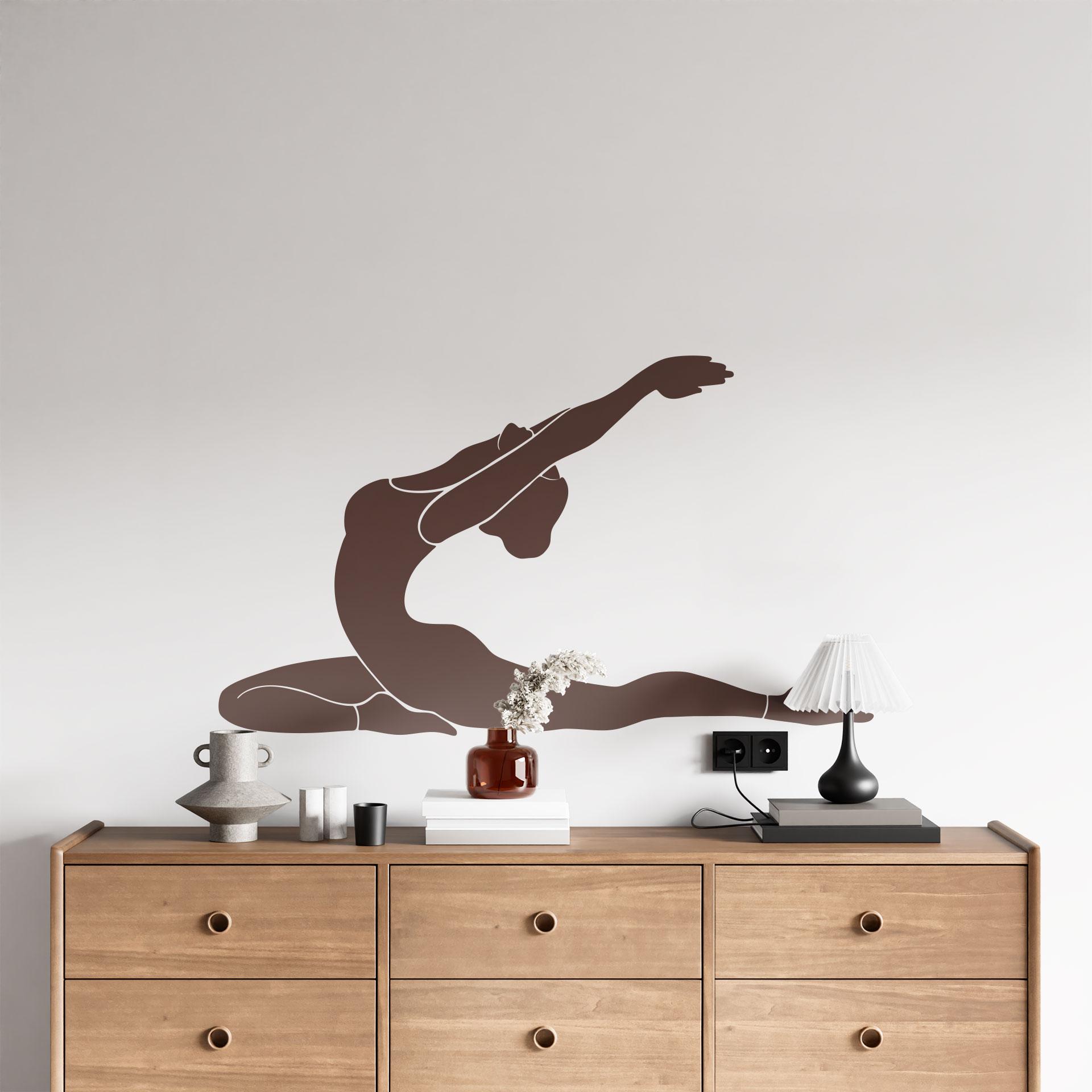 Wallsticker yoga due silhuet ensfarvet