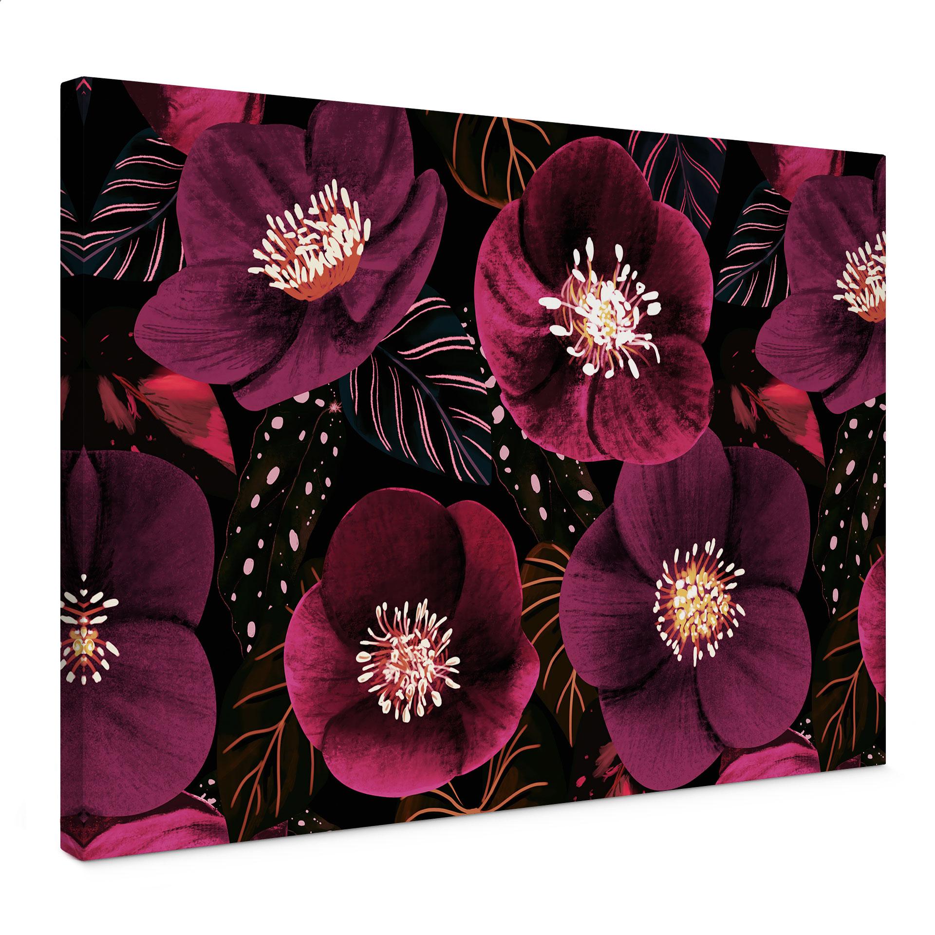 Canvasbillede Blomsterpragt i lilla toner - Anis-illustration