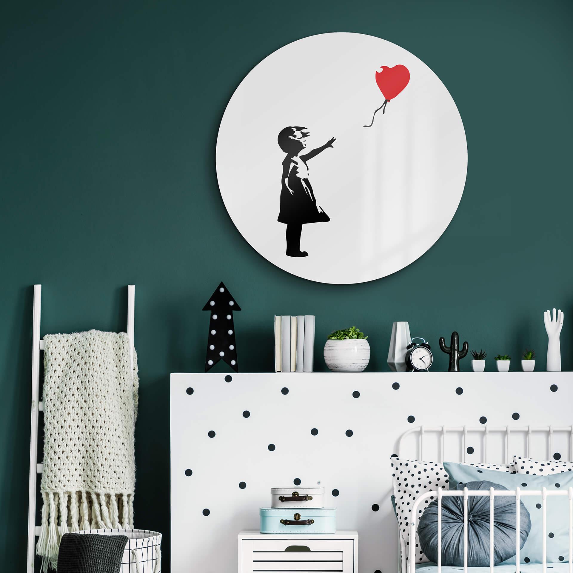 Glasbillede - Banksy - Girl with the red balloon