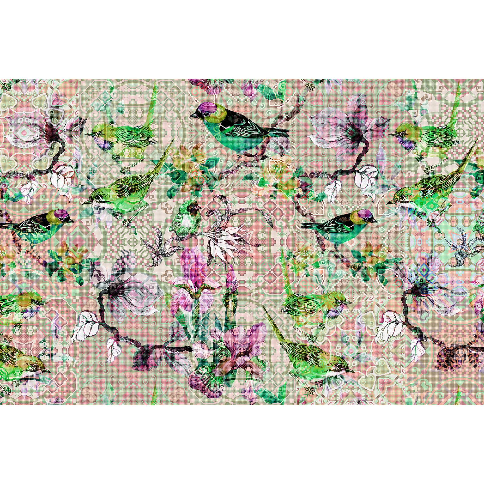 Livingwalls Fotobehang Walls by Patel mosaic birds 2
