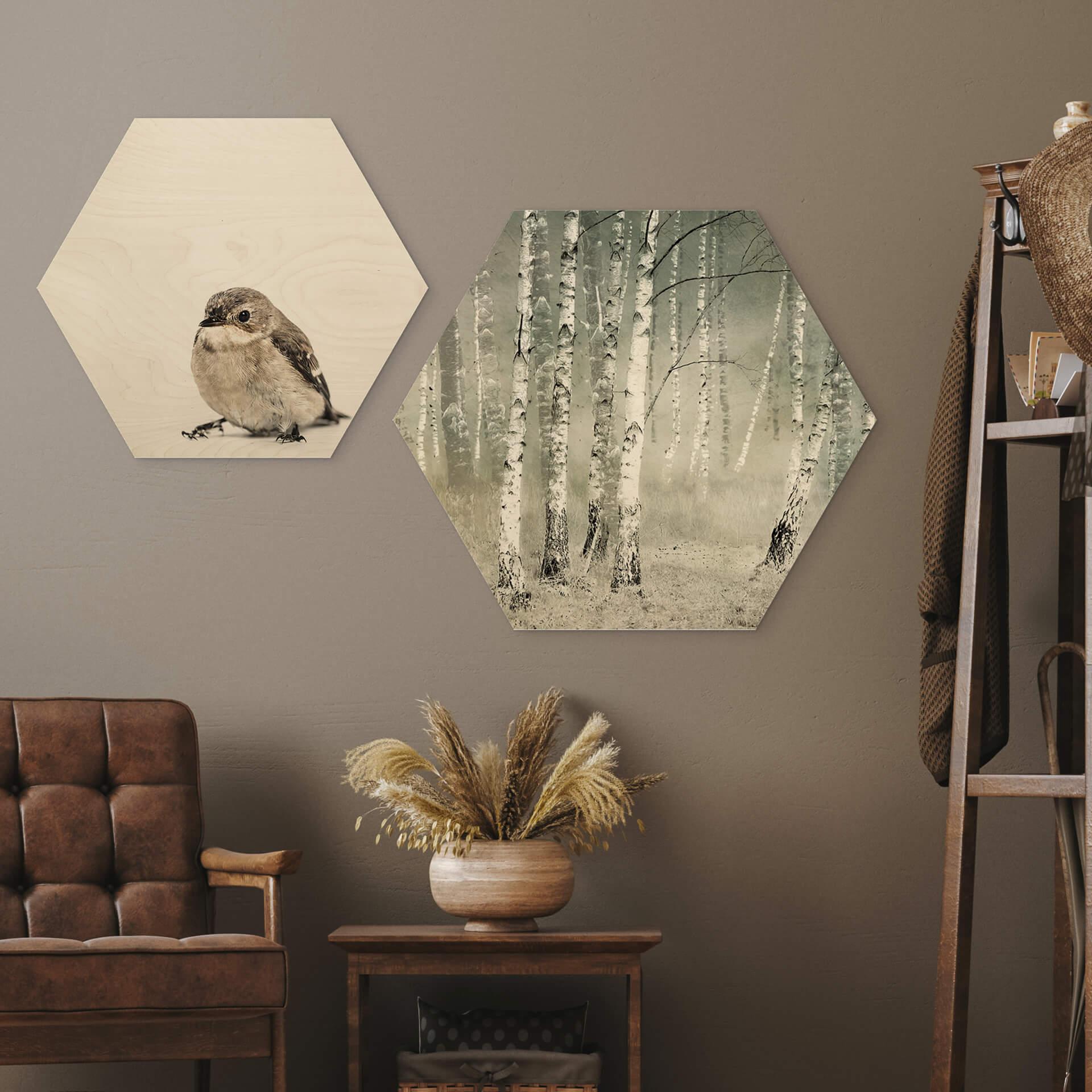 Hexagon - Holz Talen - Morgenruhe