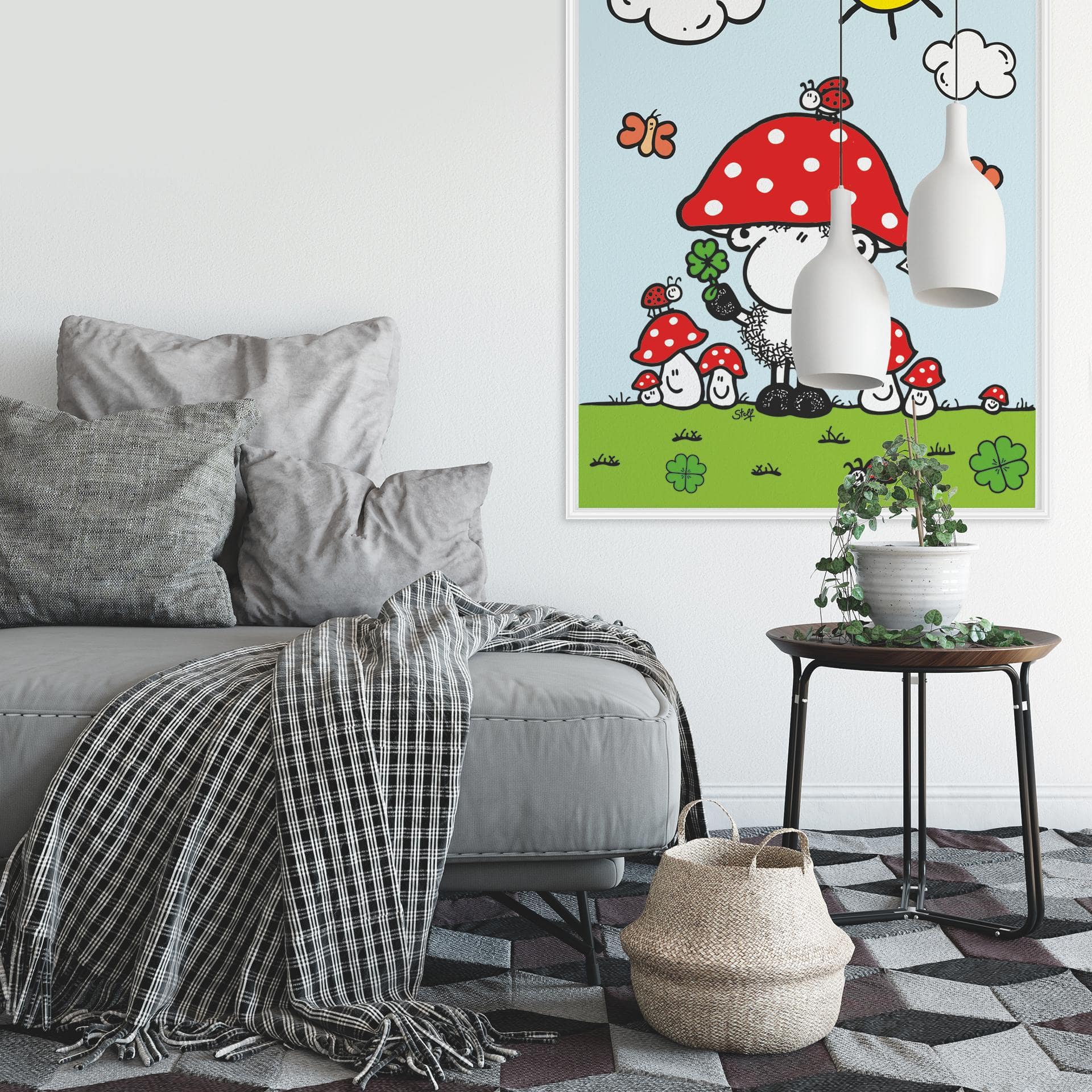 Muurprints Gelukszoeker - Sheepworld