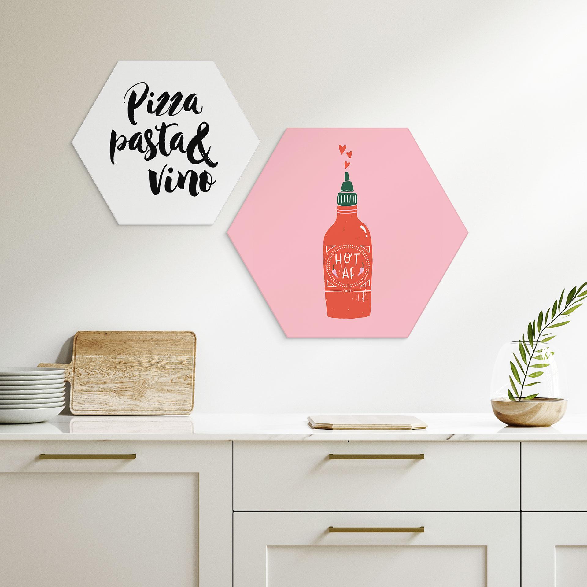 Hexagon Dibond Stærk chilisauce - Simmonds