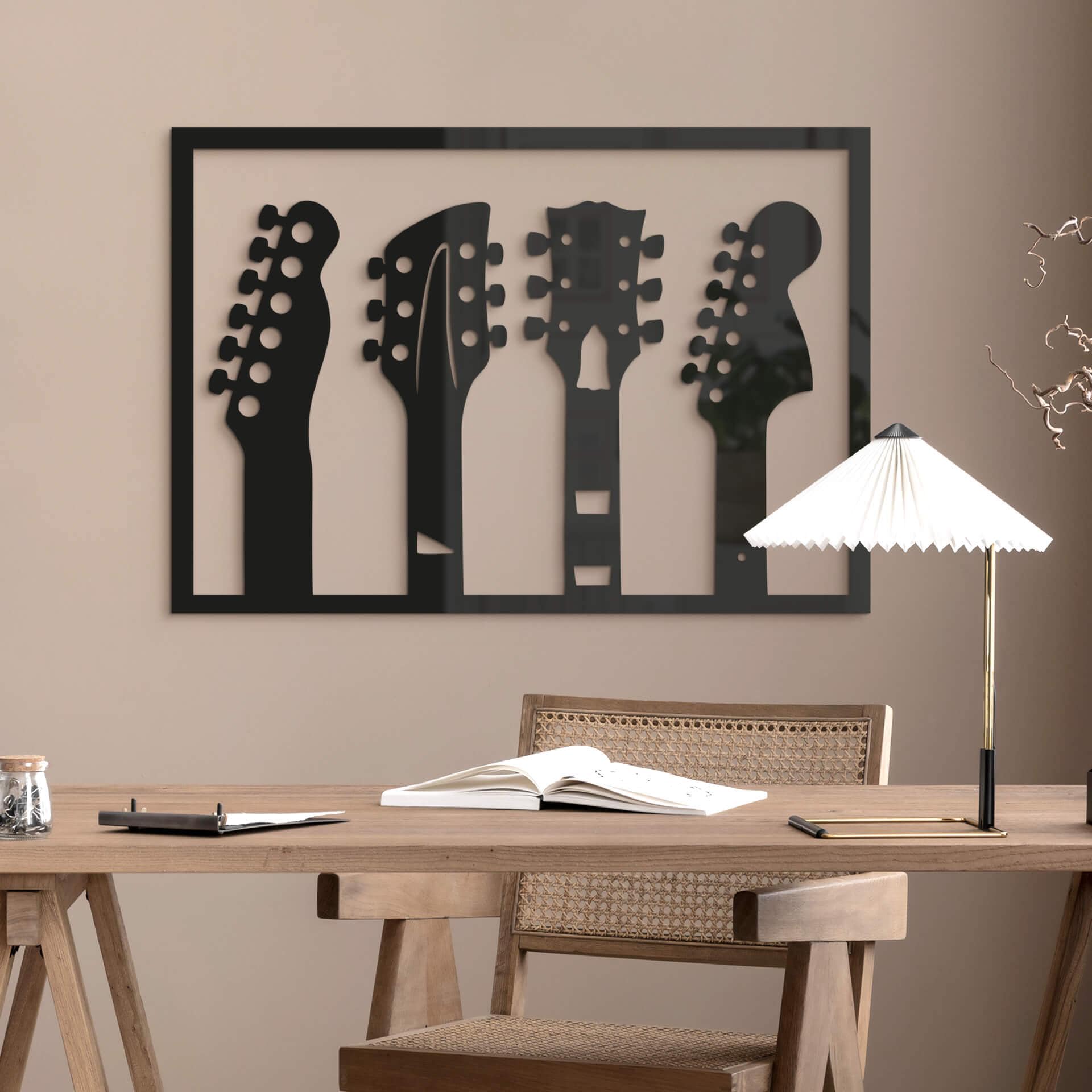 Vægdekoration akrylglas Guitar - hovedstykke