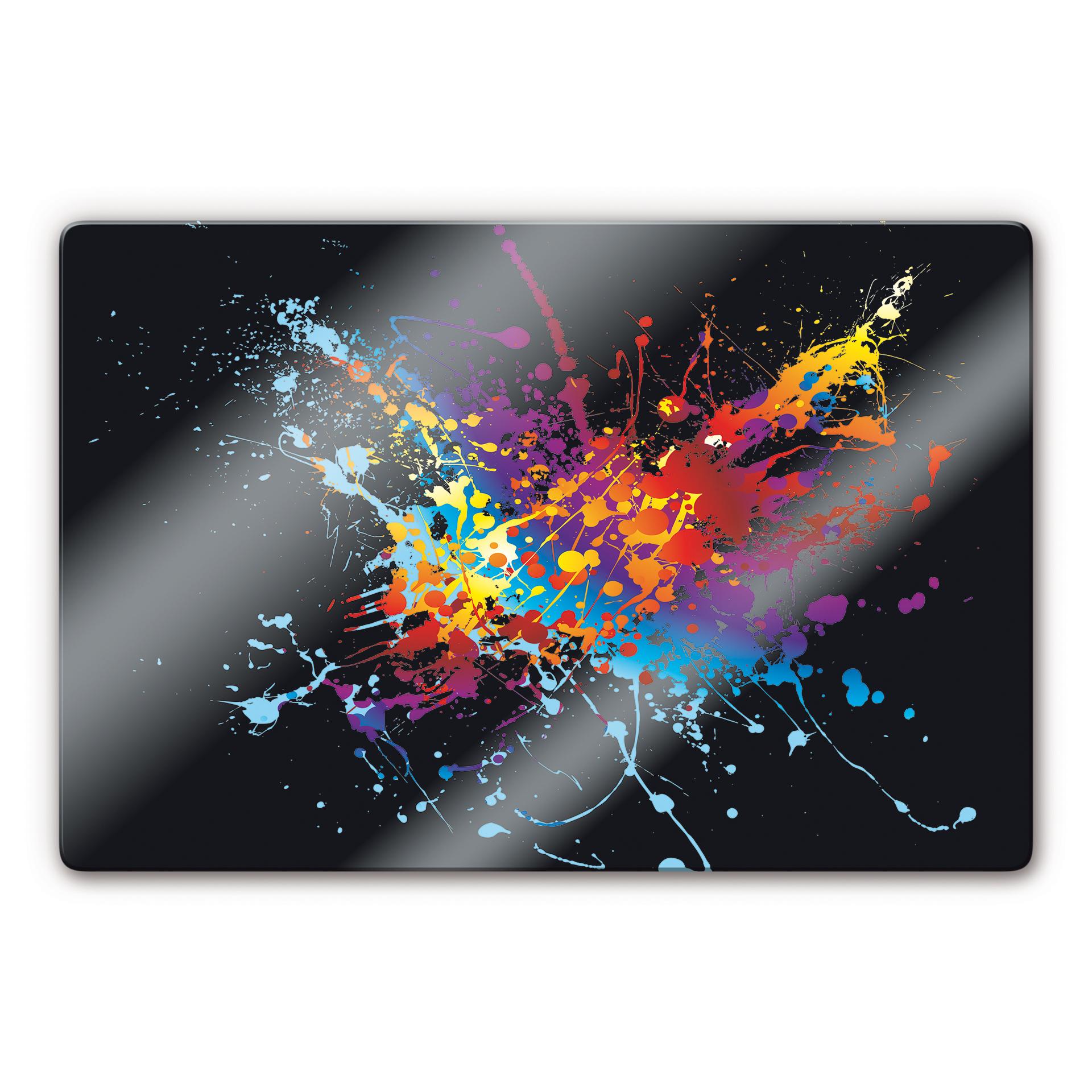 Tableau en verre - Explosion de couleurs