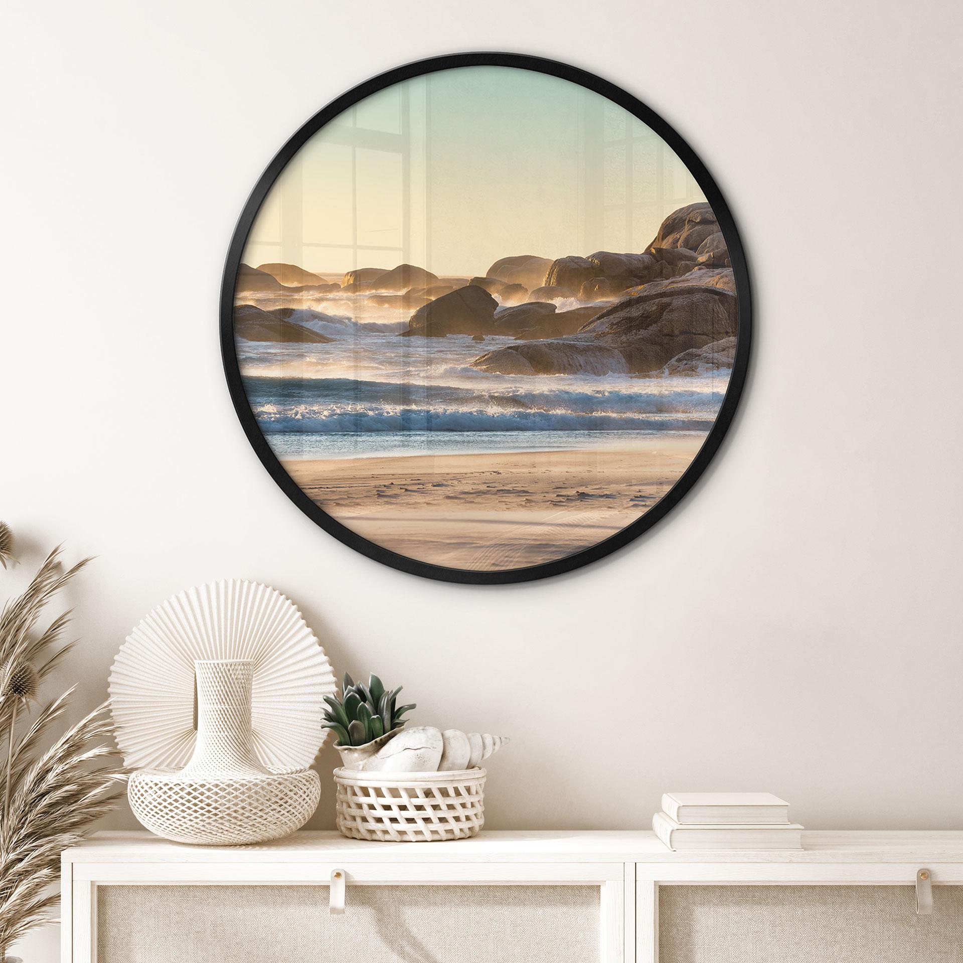 Plakat Strandkyst ved solopgang i Afrika - Hugonnard - Round