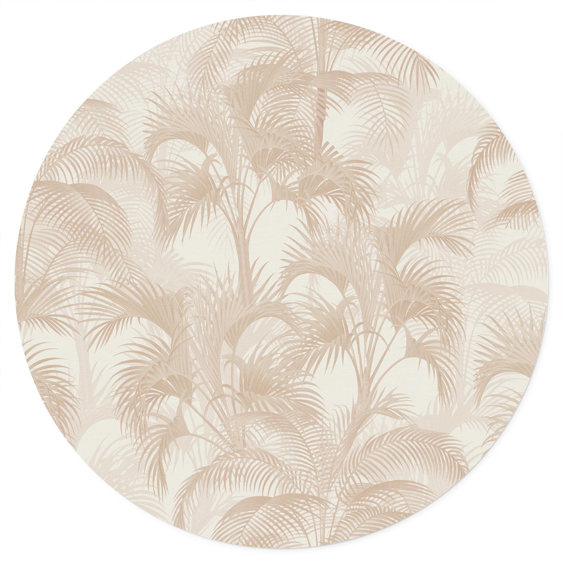 Muursticker Palmbomen in de jungle Beige - Bloemdecor - Rond