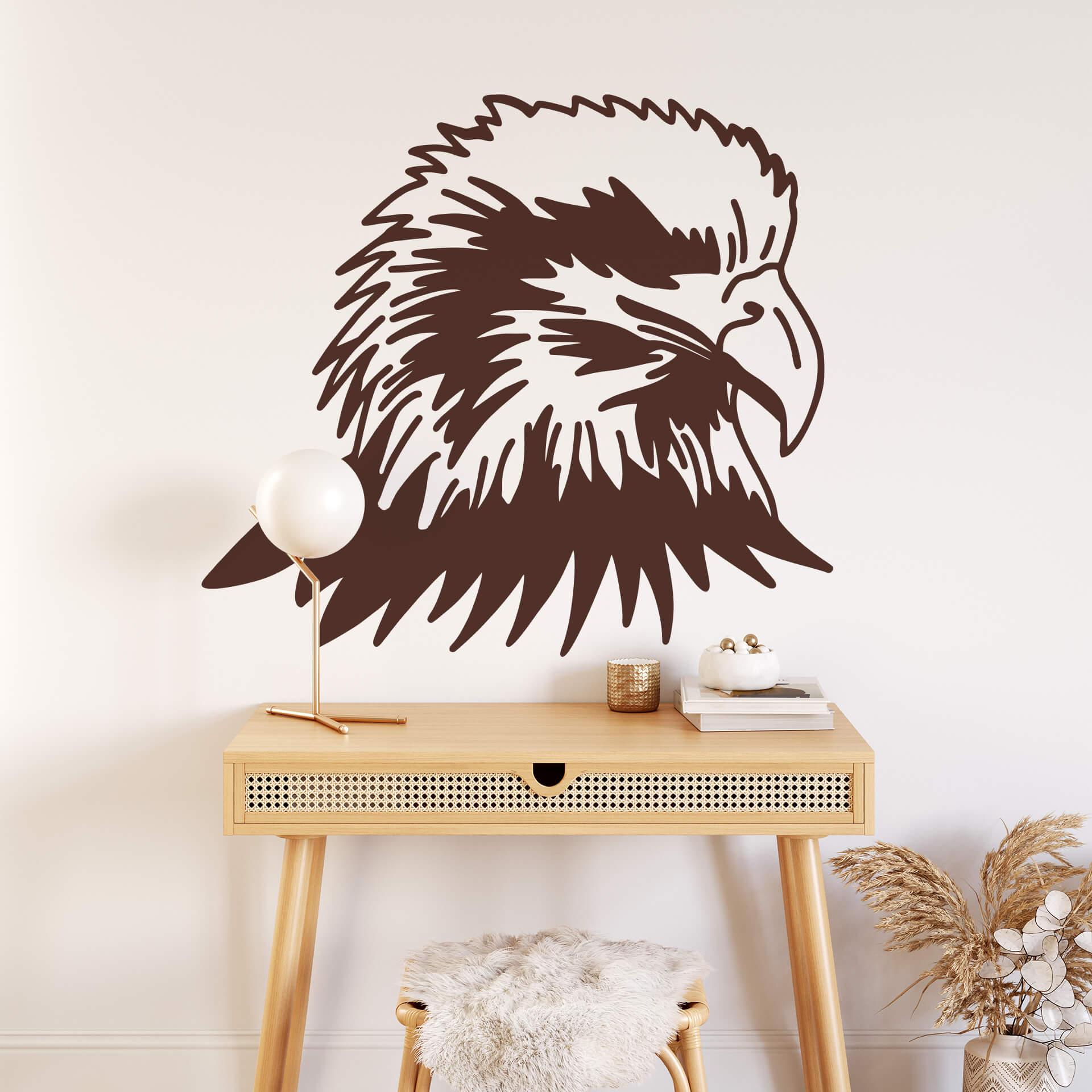Wandtattoo Kopf eines Weißkopfseeadlers
