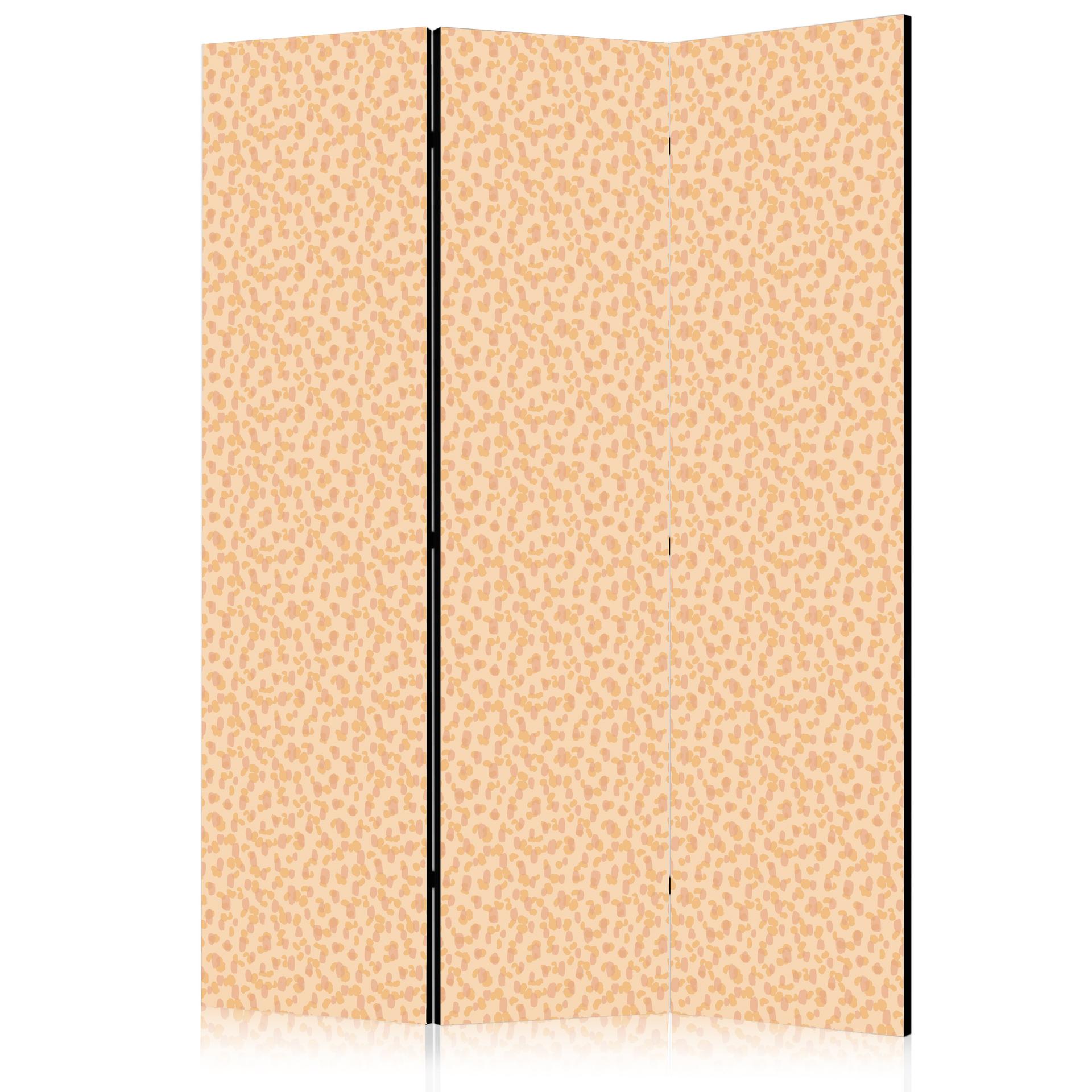 Paravent, Raumteiler freistehend, Trennwand - Tiny Dots: Optimistic Pattern in Peach Colors