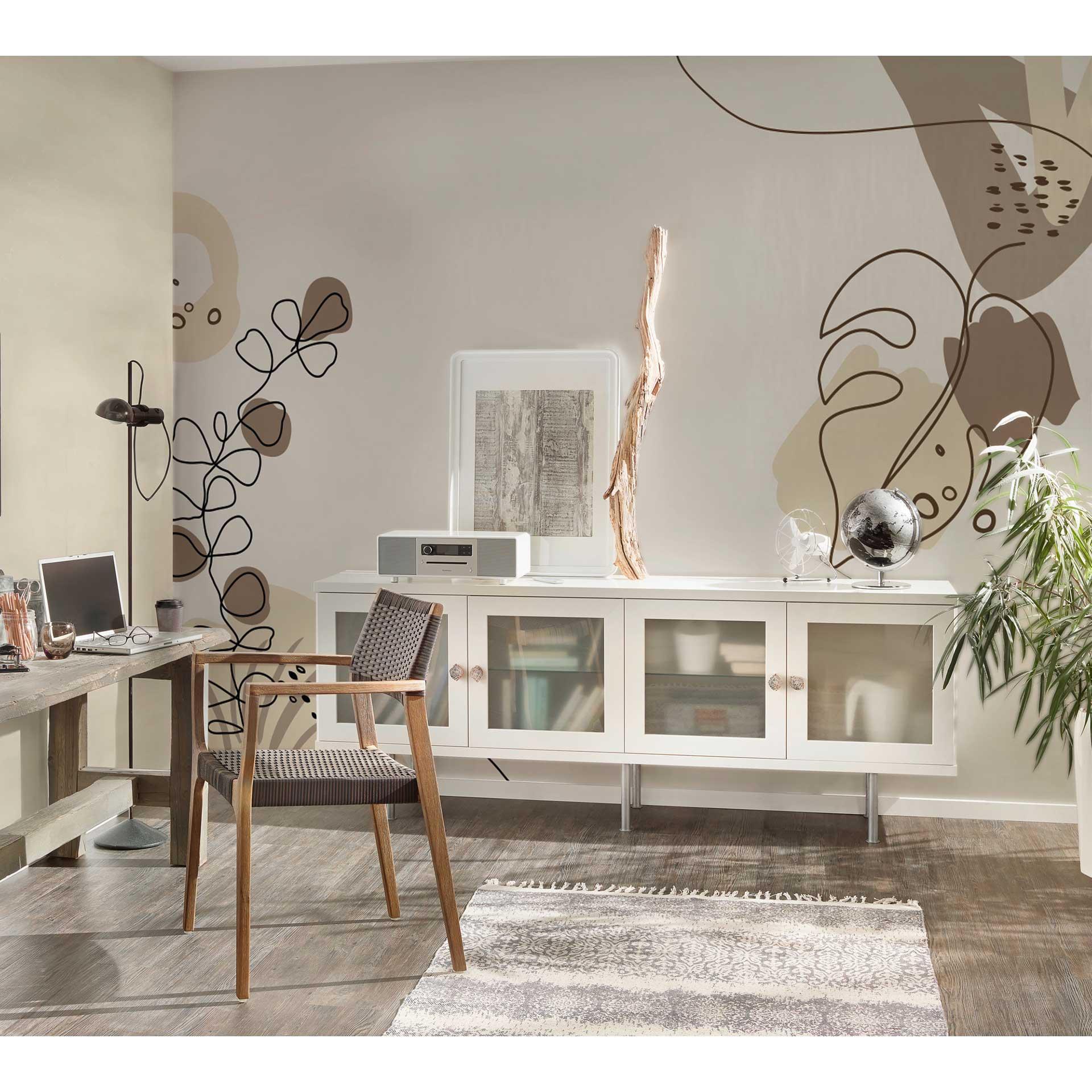 Livingwalls Fotobehang ARTist Drawn Leaves