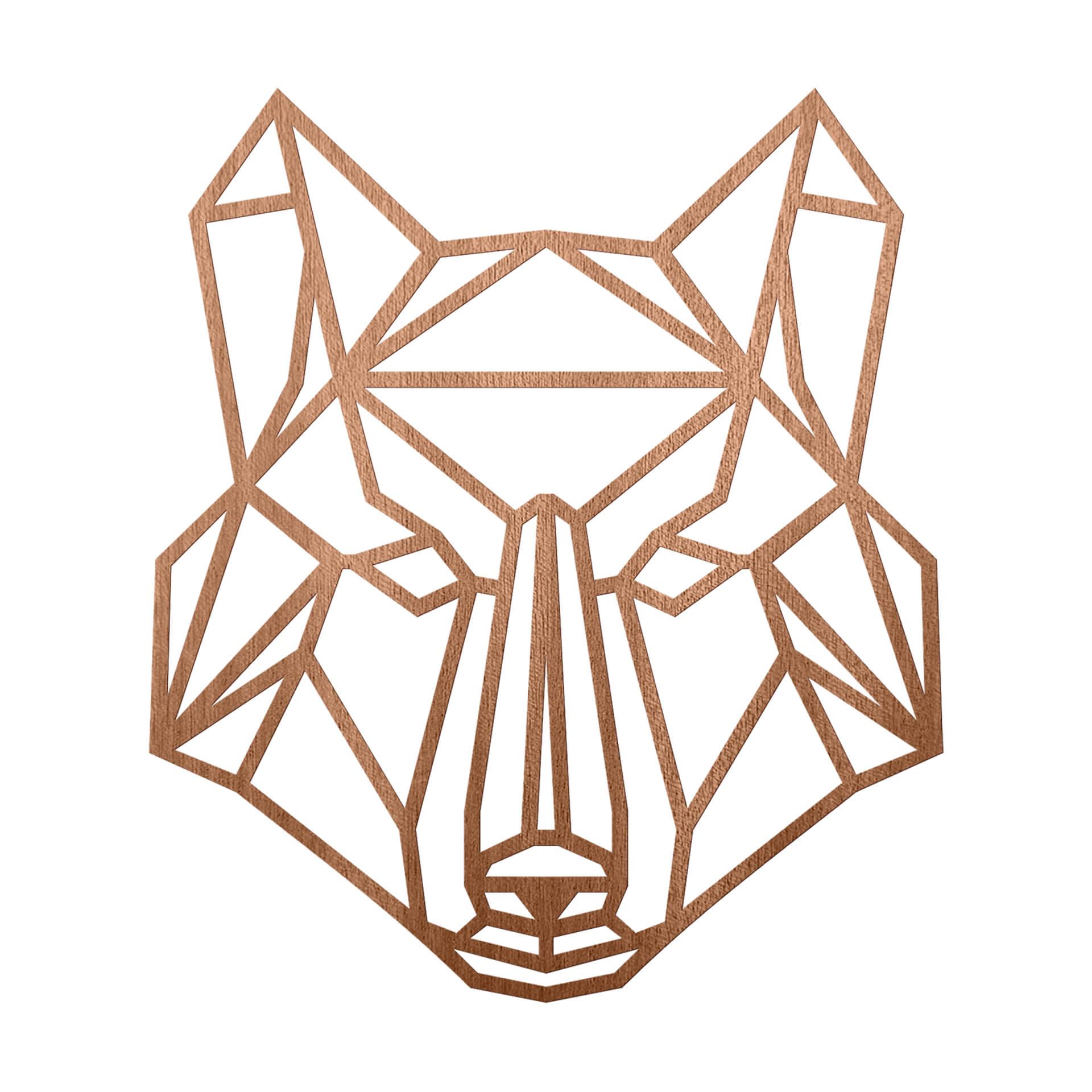 Decoro in legno origami - Lupo