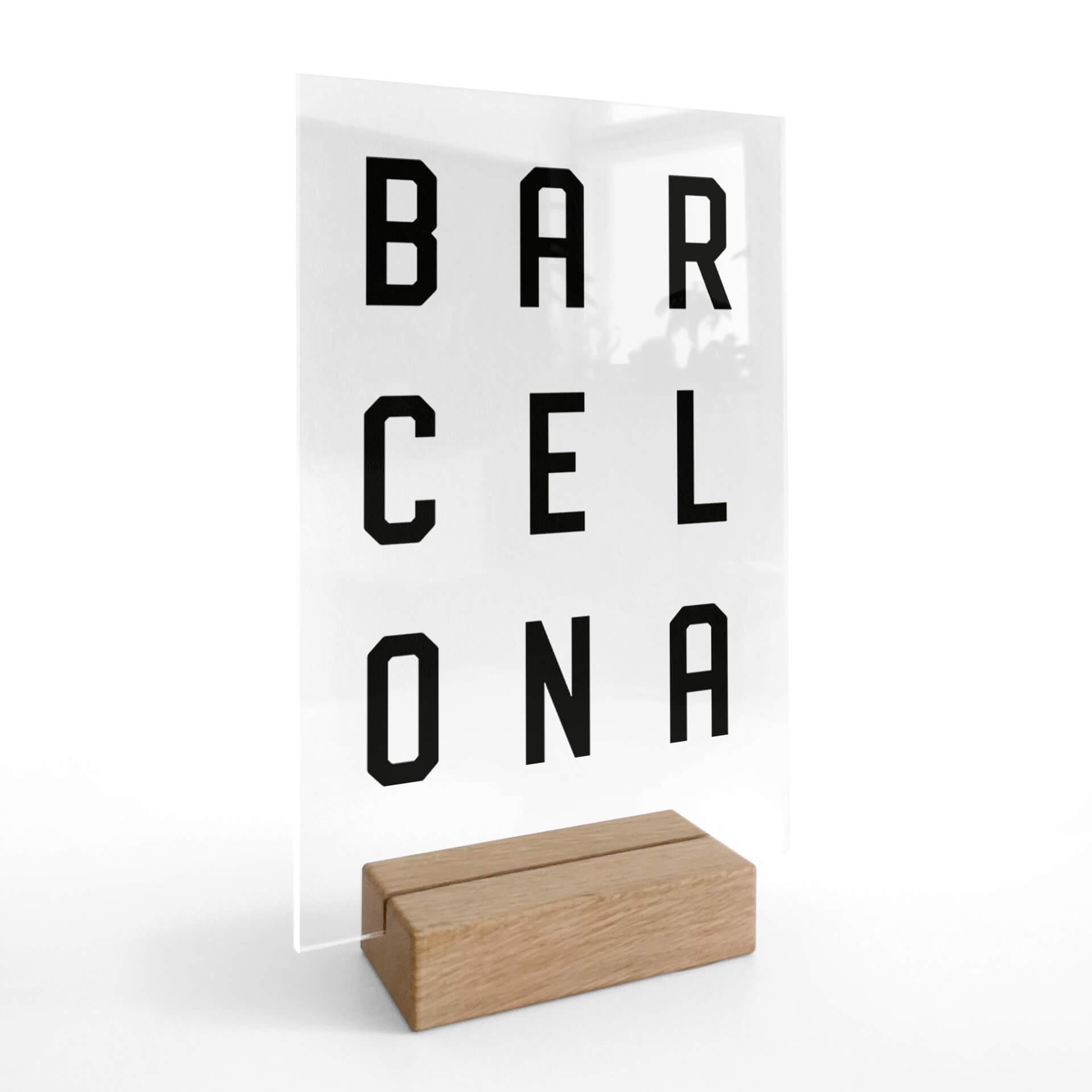 Typografi til bordvisning Barcelona