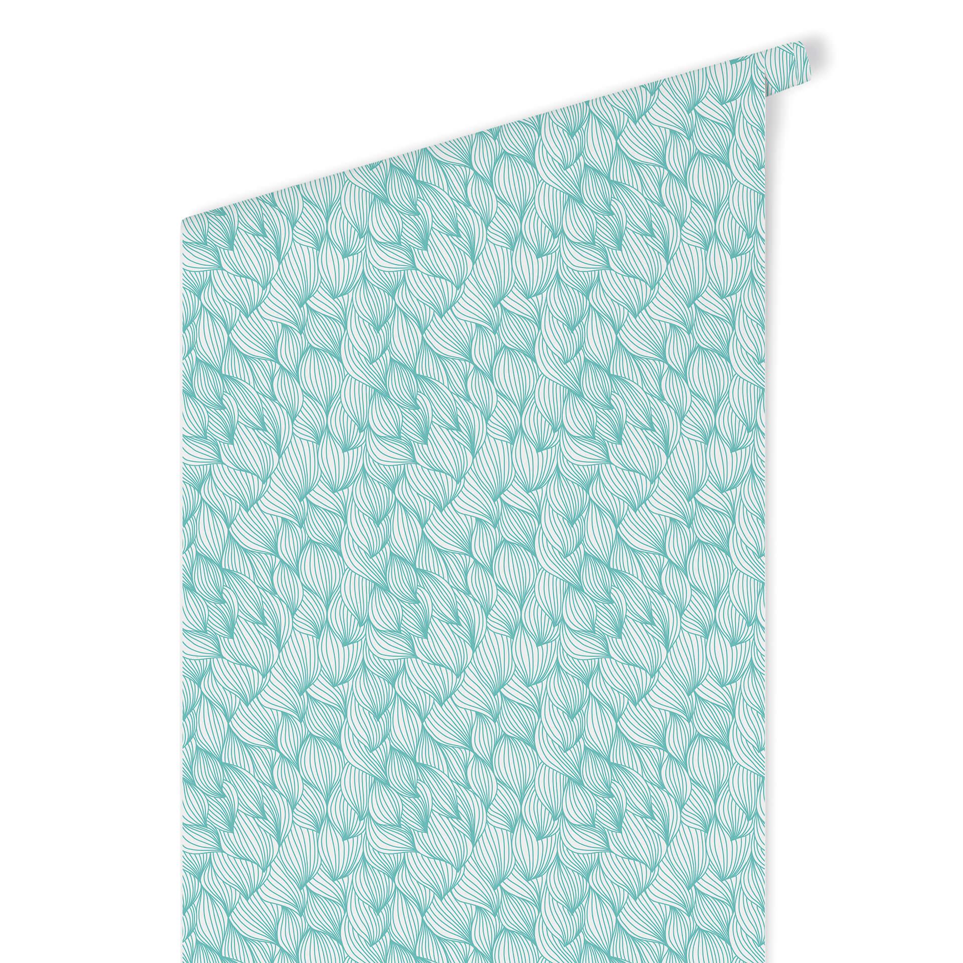Patroonbehang – Grafische Golven – turquoise