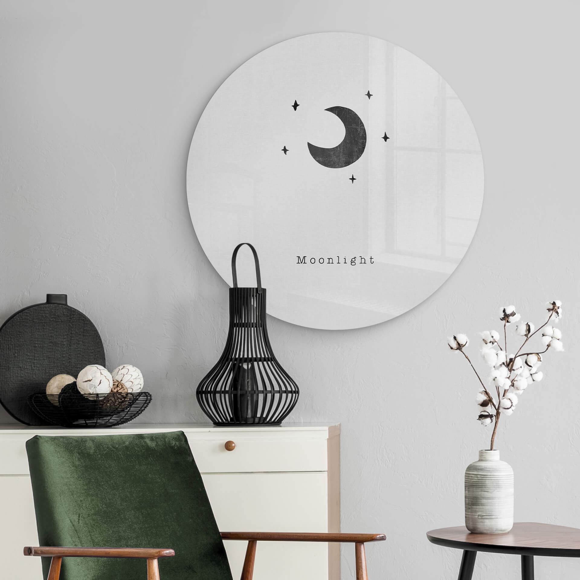Glasschilderij Rond Orara Studio - Moonlight