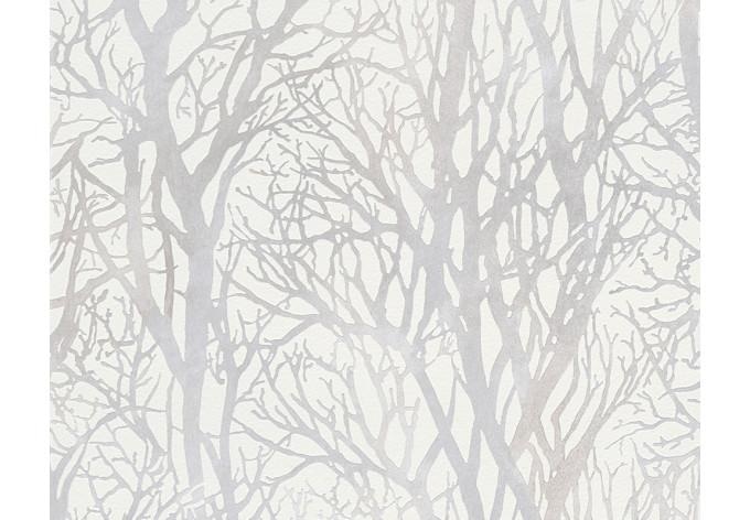 Skovtapet hvidgrå - non-woven tapet natur A.S. Création