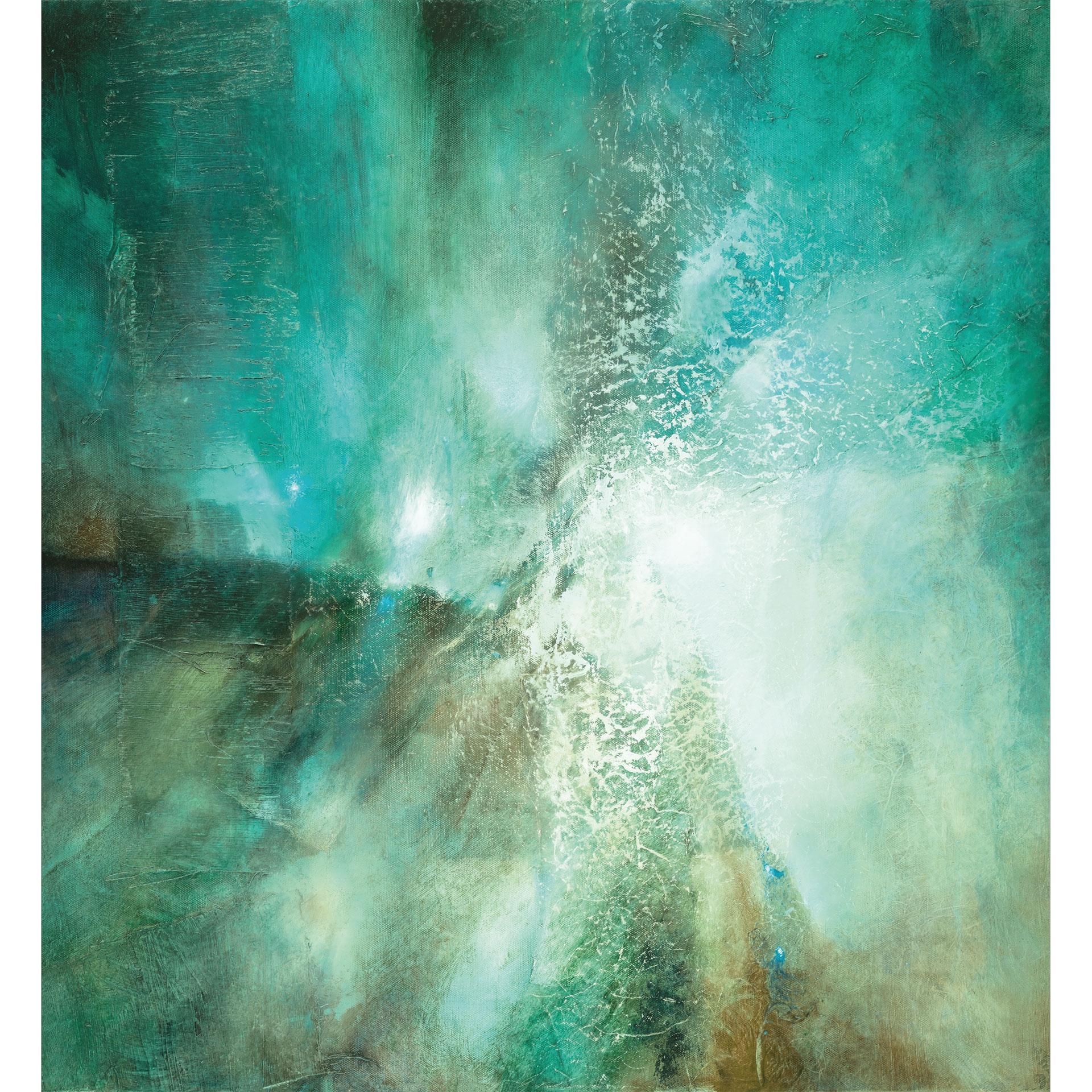 Fotobehang Abstract turquoise in licht en textuur - Schmucker