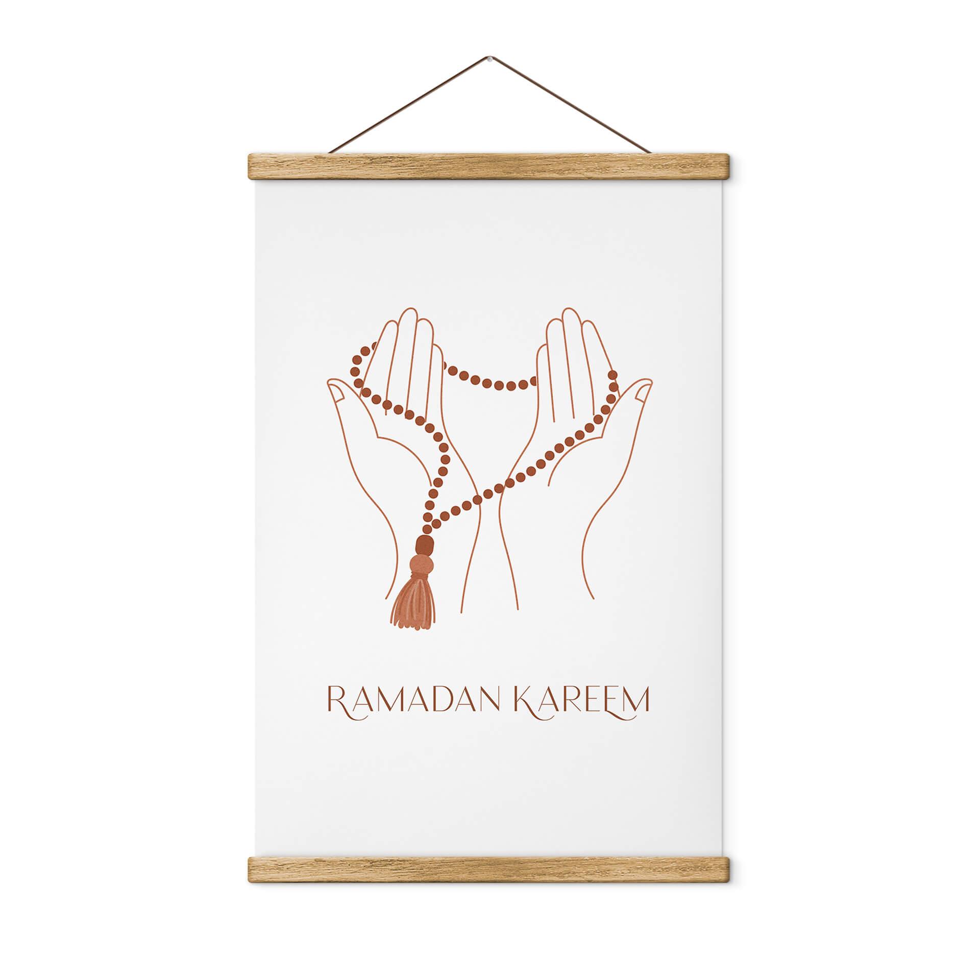 Tekstil plakat Ramadan Kareem hænder