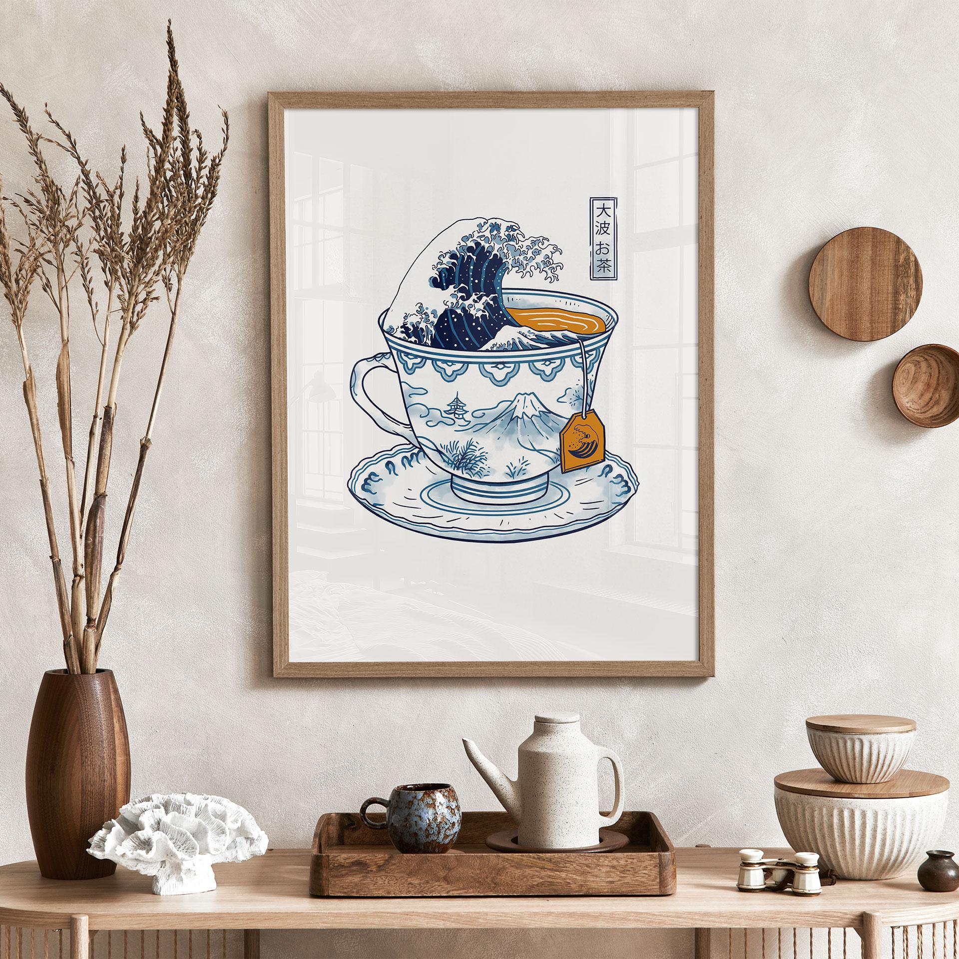 Plakat Størrelse på bølge-te i Hokusai-stil - Trinidad