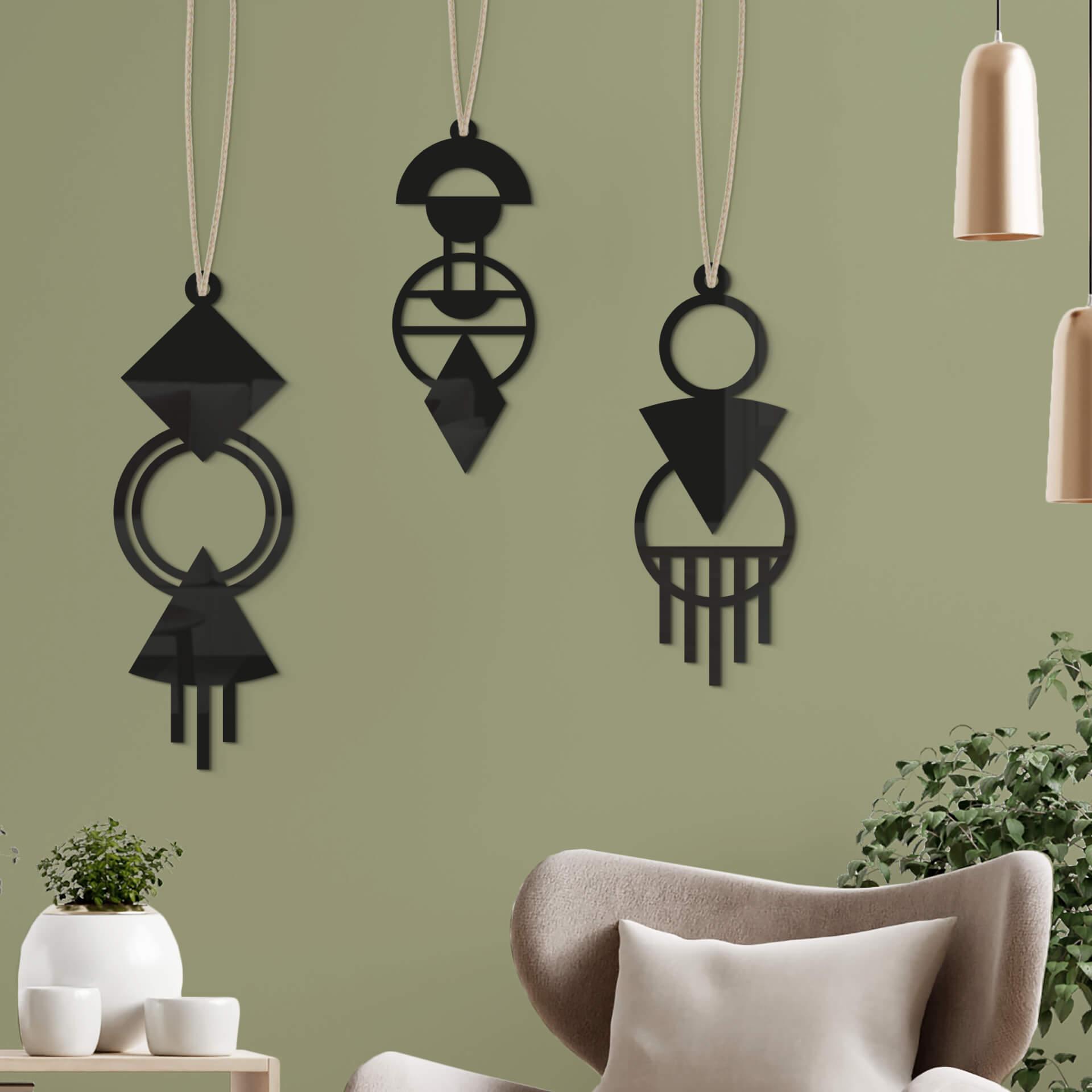 Decoración acrílica Macramé - geométrica
