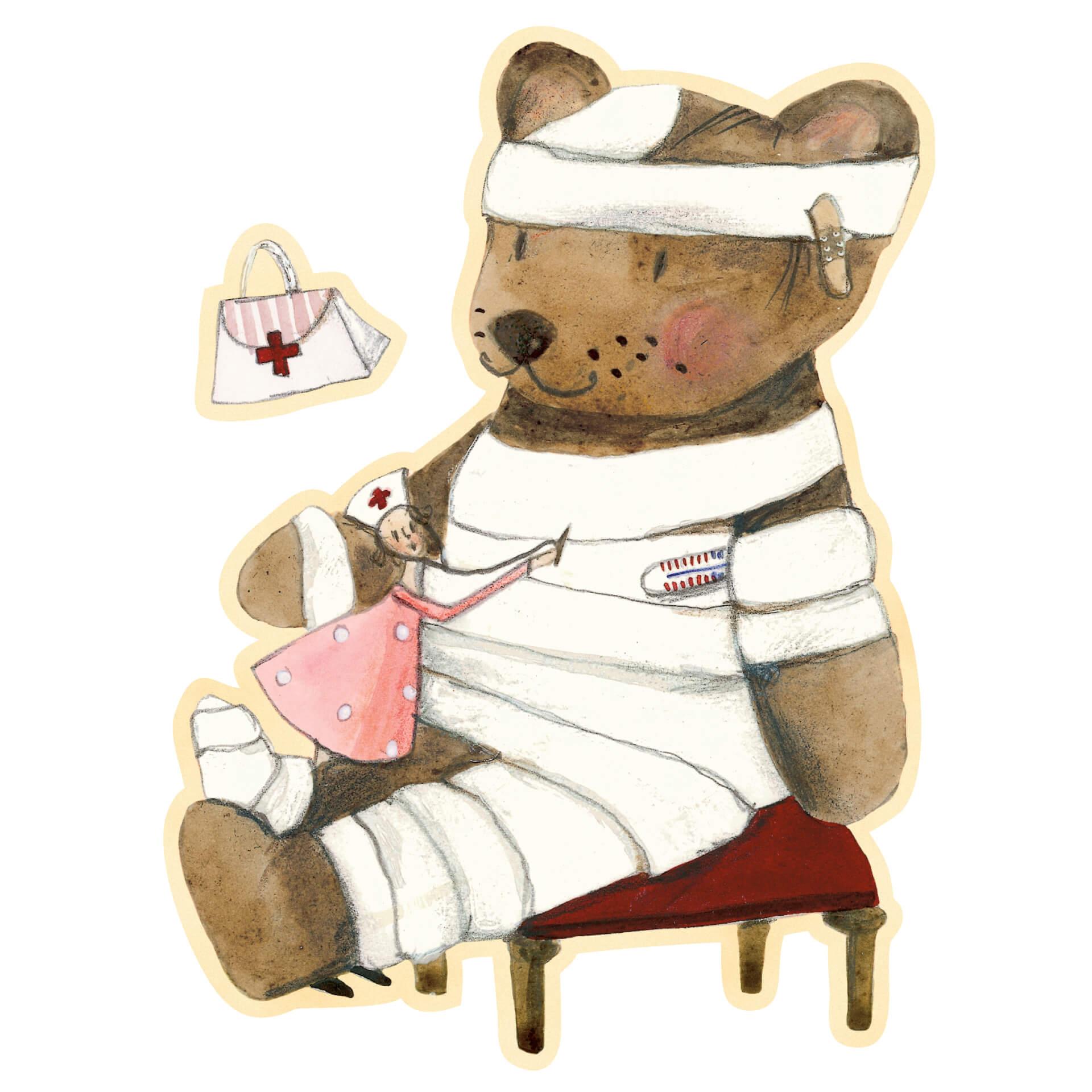 Wandtattoo Leffler - Genesung mit Teddy