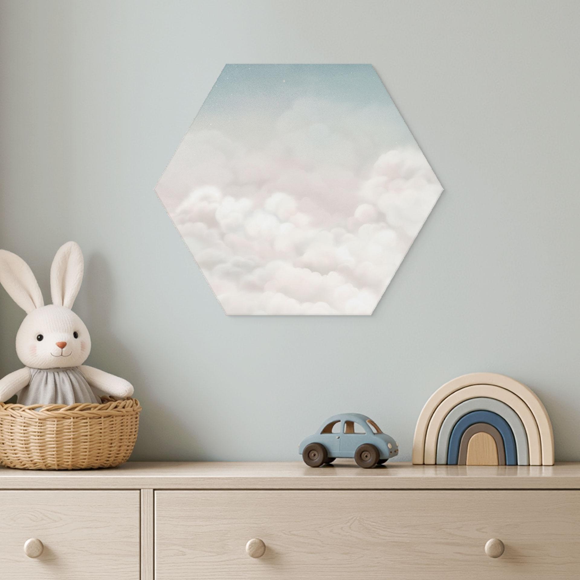 Hexagon Billede Rolige Skyer - Oliver Robins - Alu-Dibond