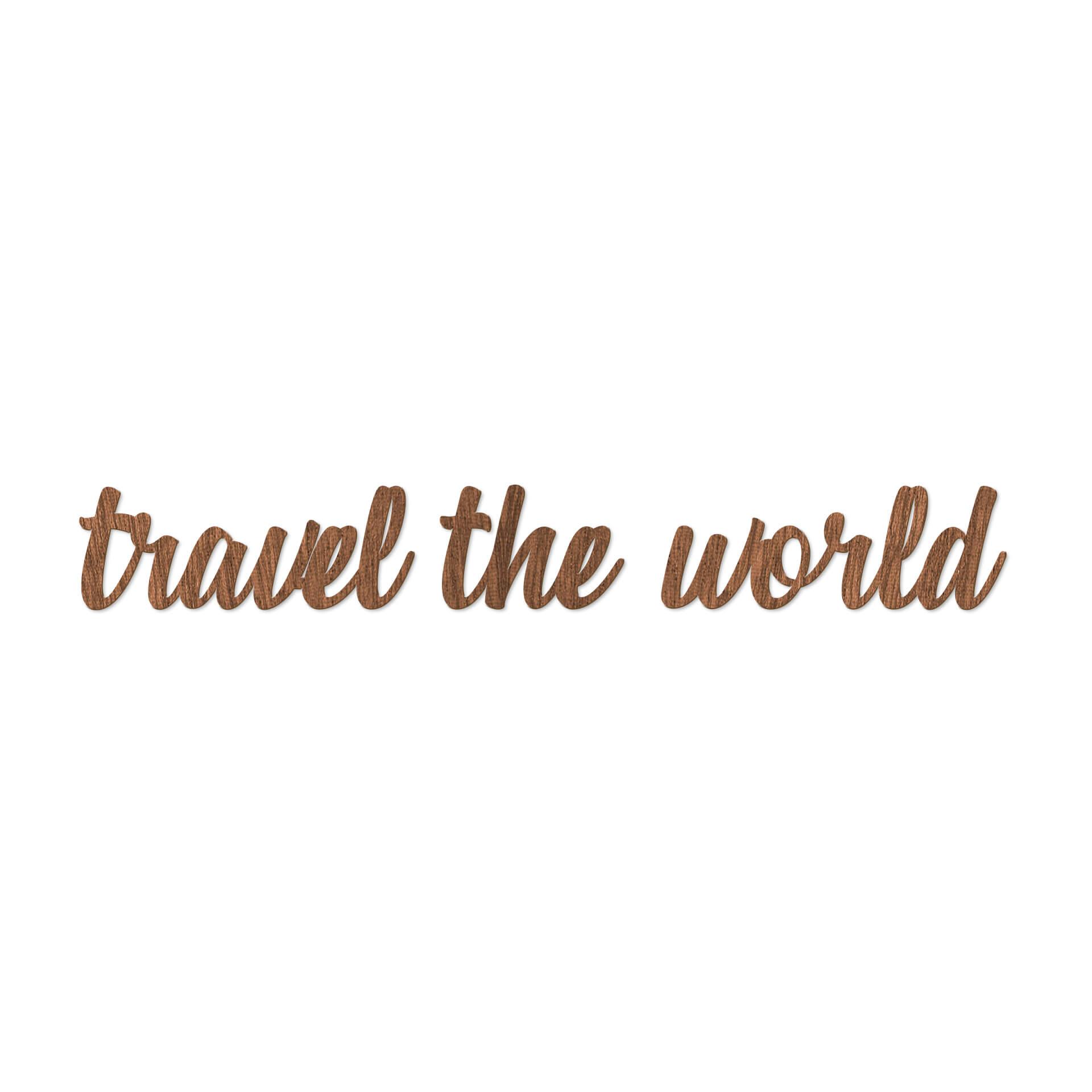 Holzbuchstaben Mahagoni Travel the world