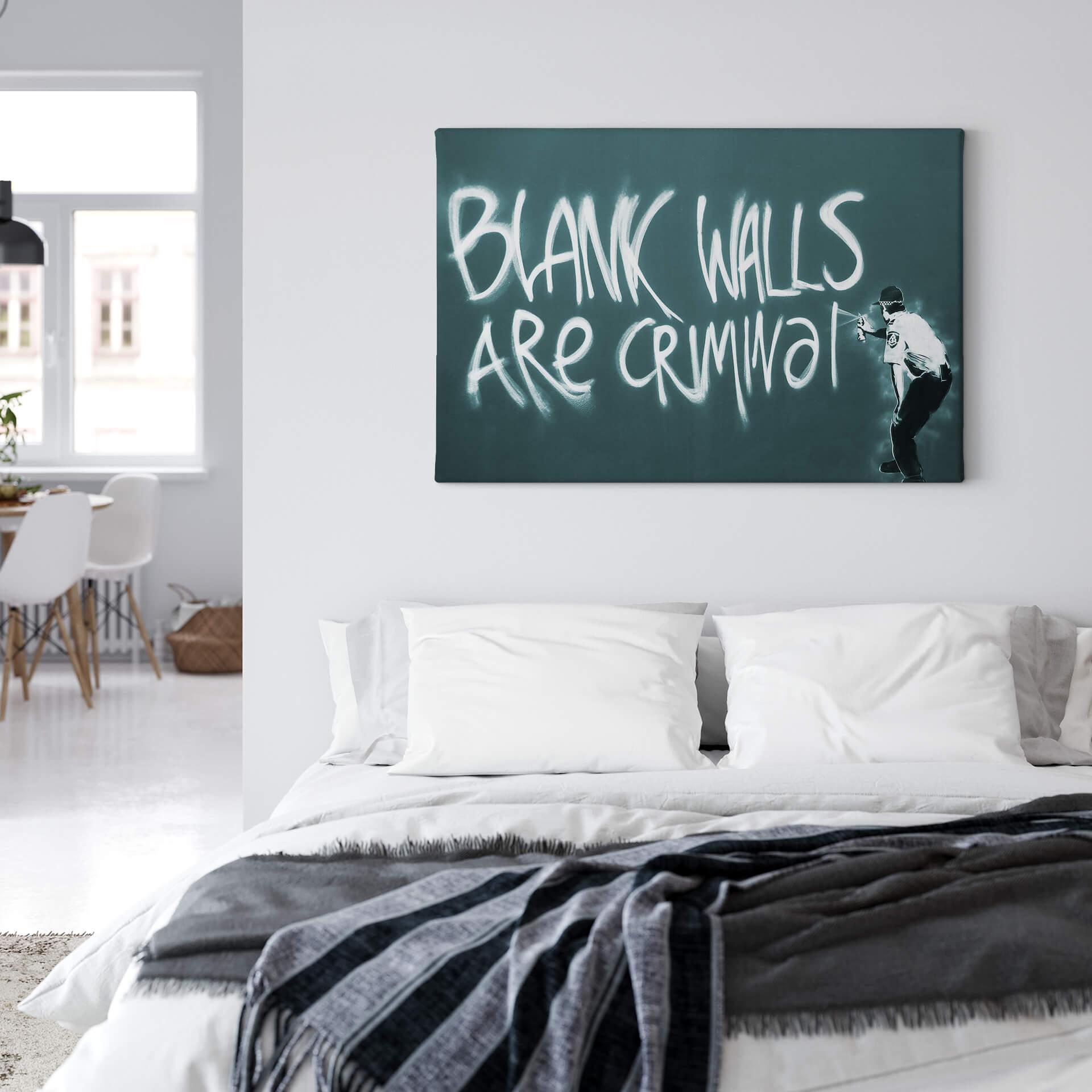 Canvasbillede Banksy - Blank walls are criminal