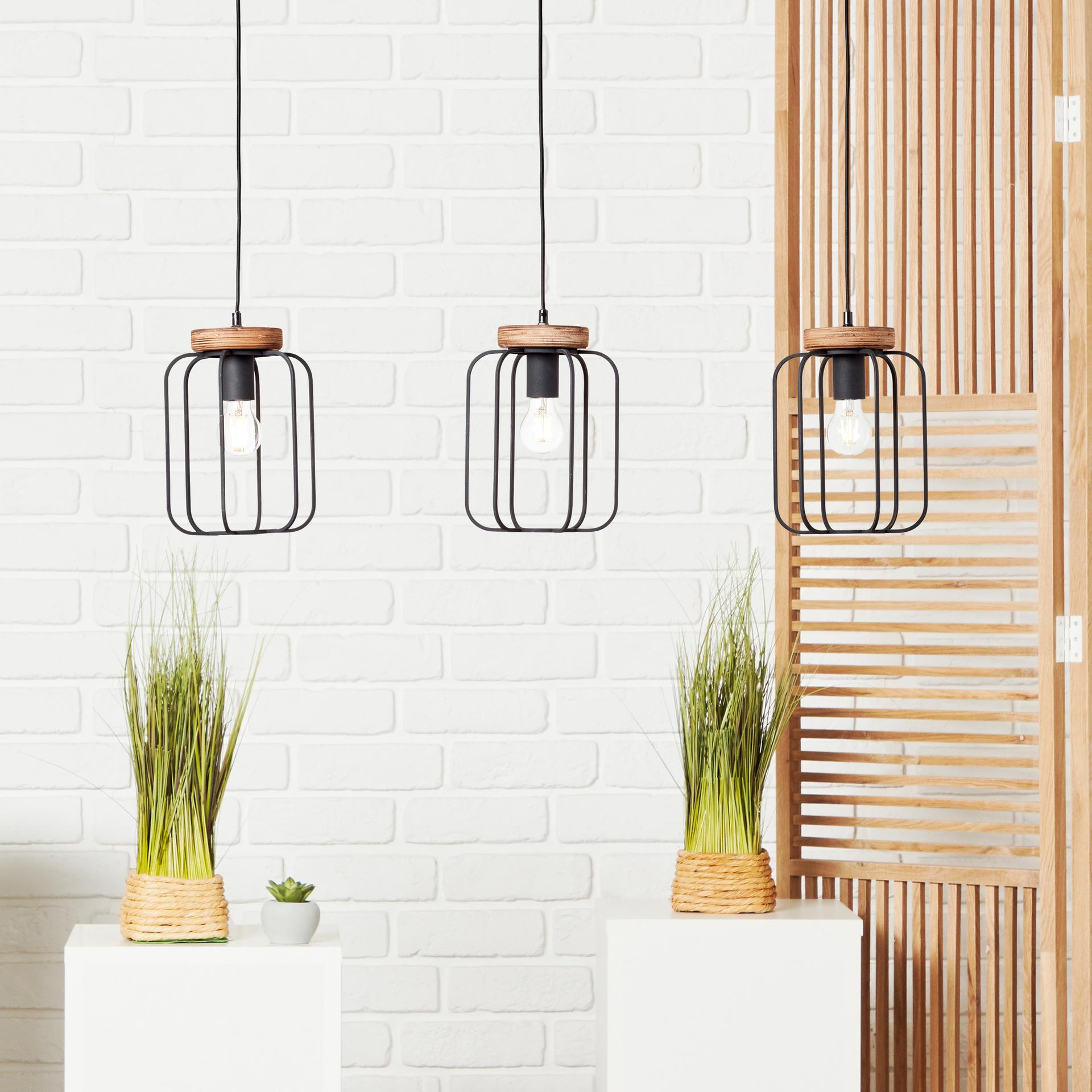 Pendelleuchte Rosalie, braun, 130 x 100 cm, Holz Pendellampe