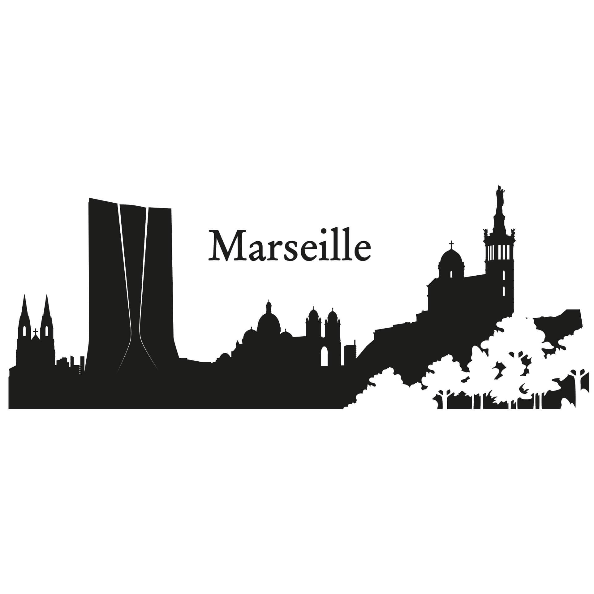 Wandtattoo Skyline Marseille
