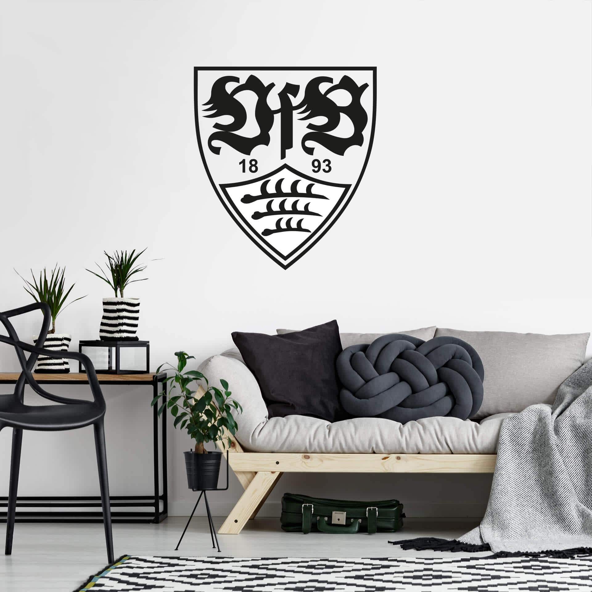 Wandtattoo VfB Stuttgart Logo einfarbig