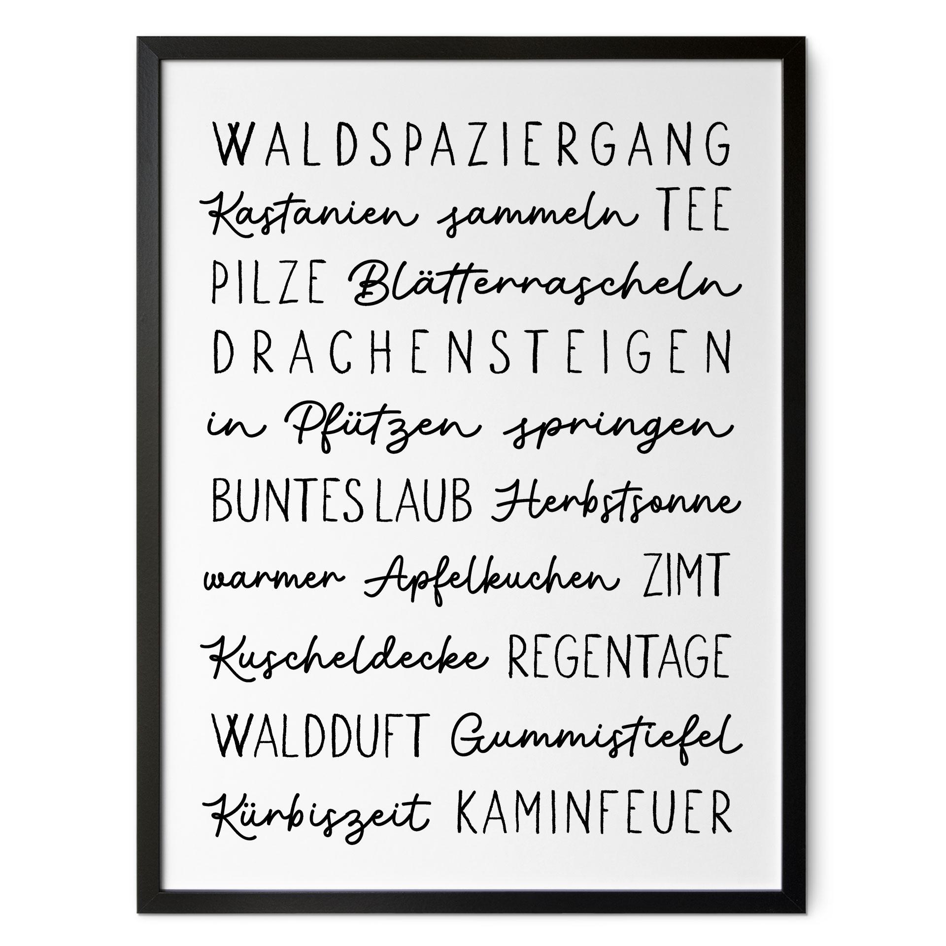 Poster Herbstliche Worte - Typografie