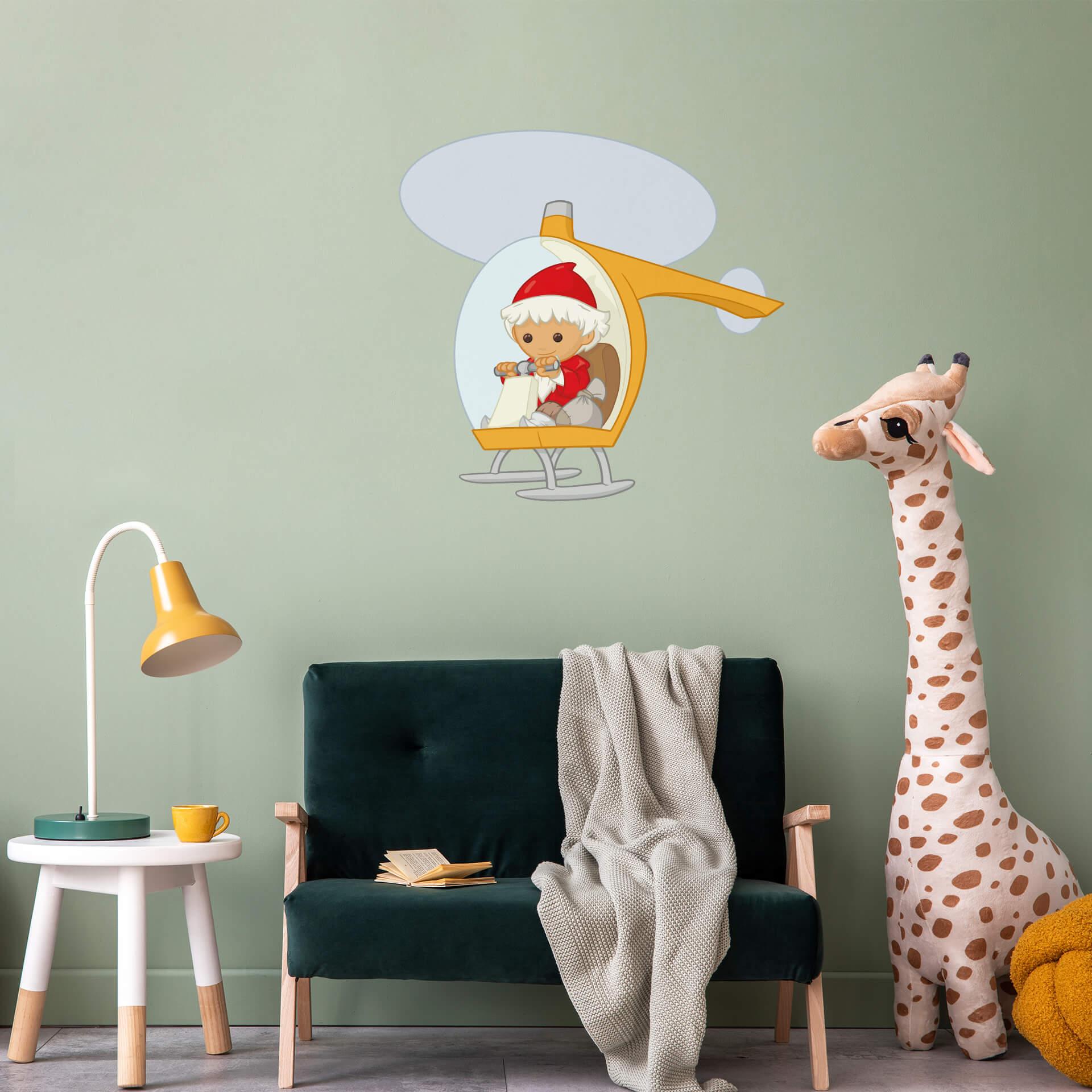 Wallsticker Sandman i en helikopter