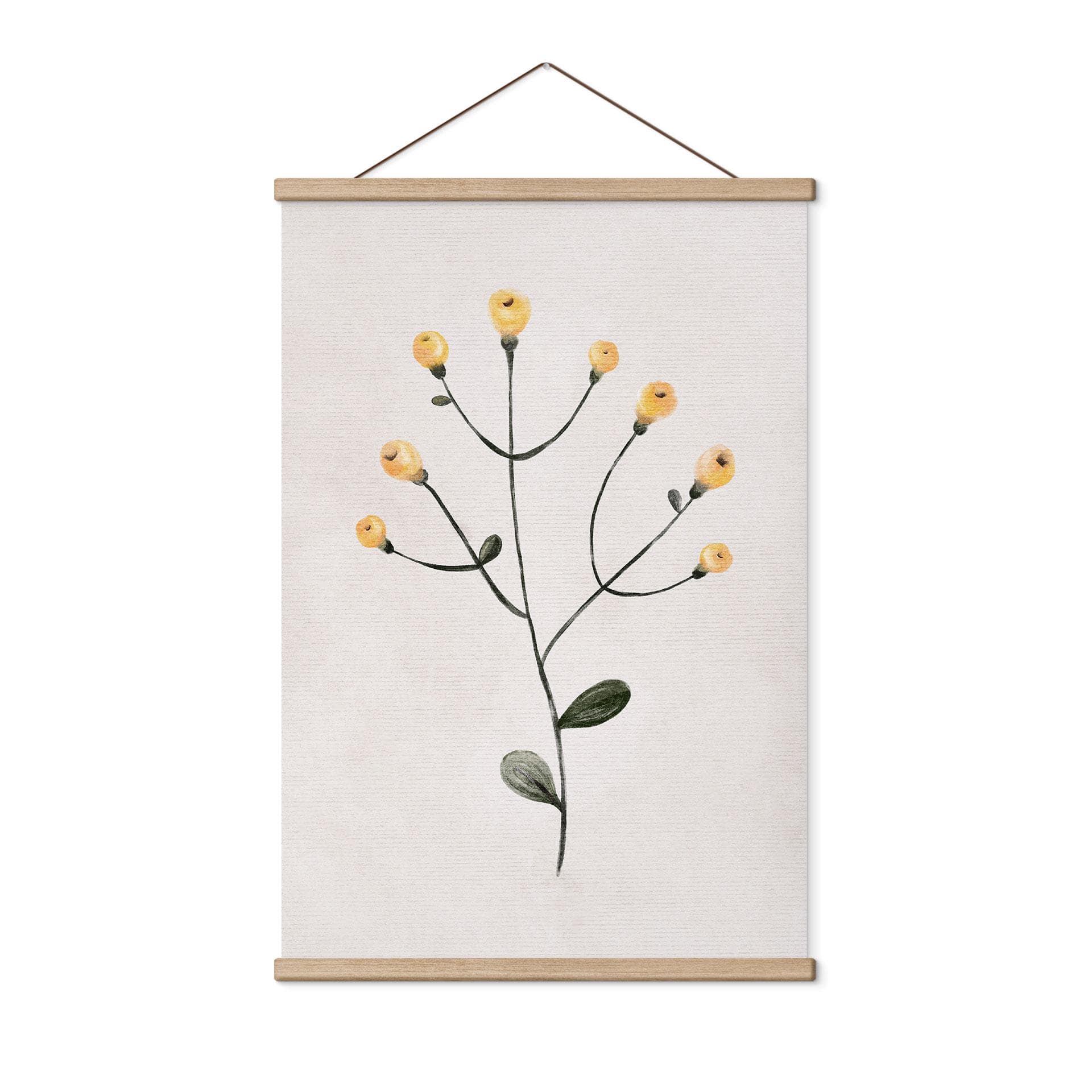 Tekstil plakat Delikat plante med gule blomster - Goed Blauw