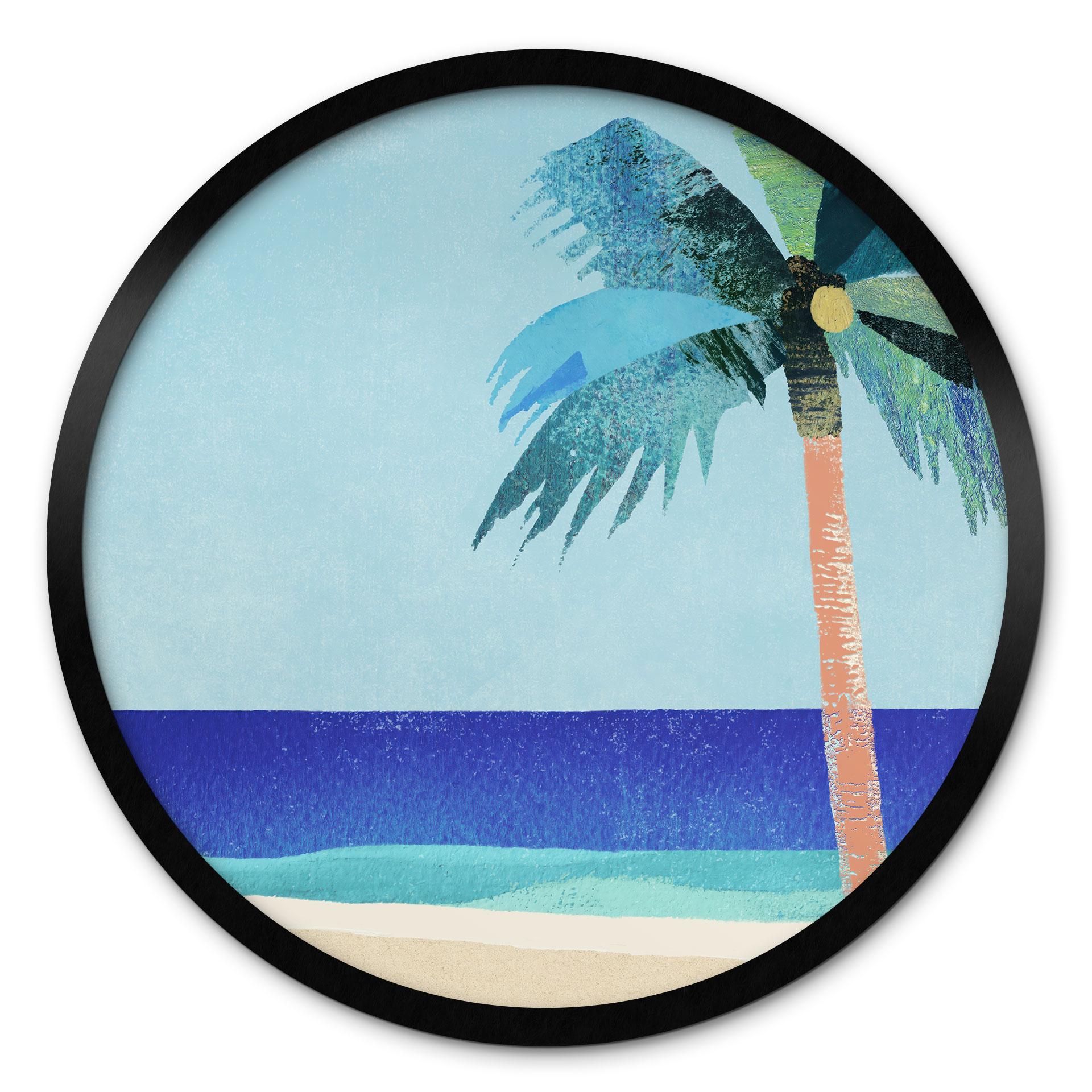 Poster Vakantiestrand met palmboom - Rivers - Rond
