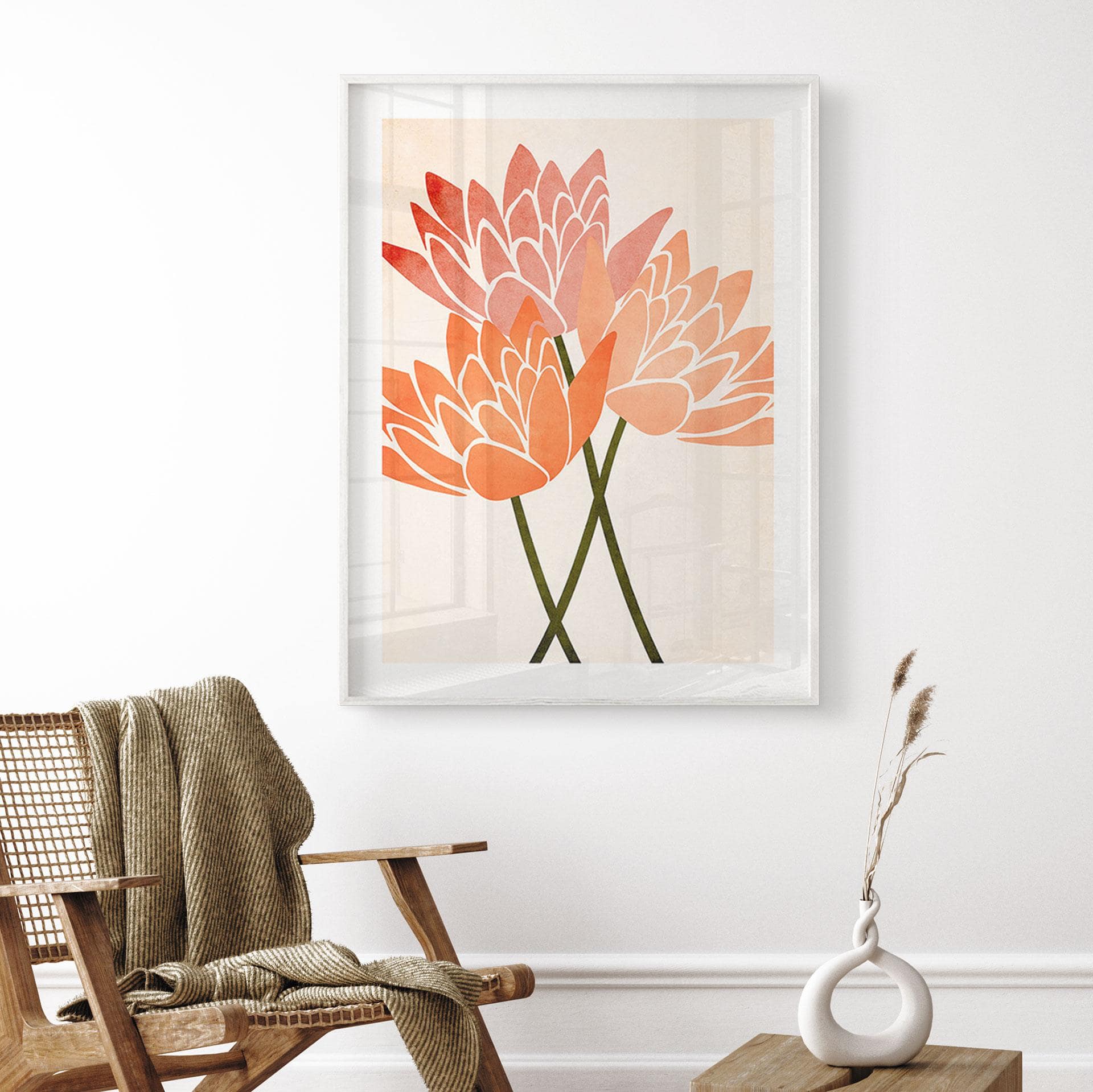 Plakat Farverige lotusblomster - Kubistika