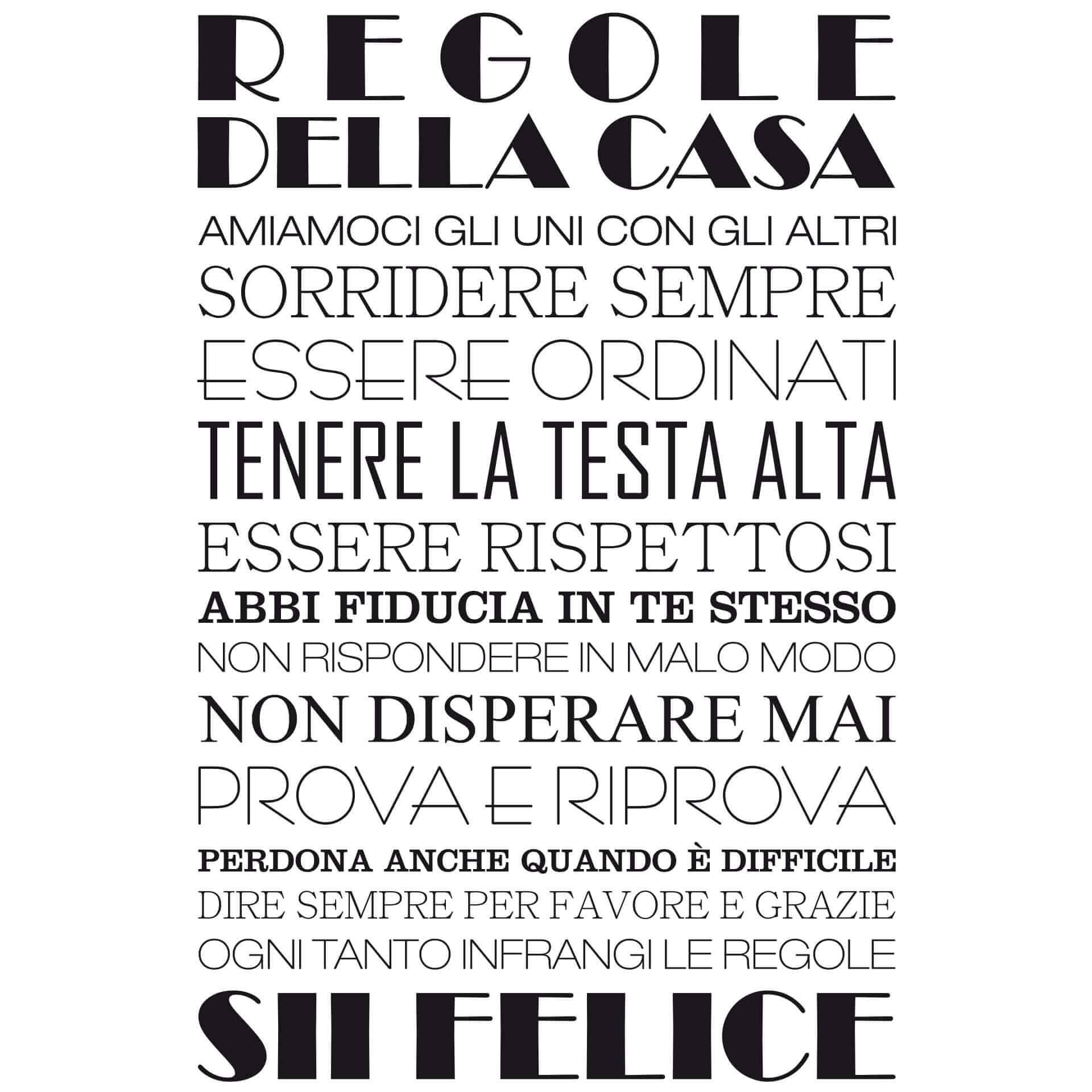 Adesivo murale - Regole della casa 1