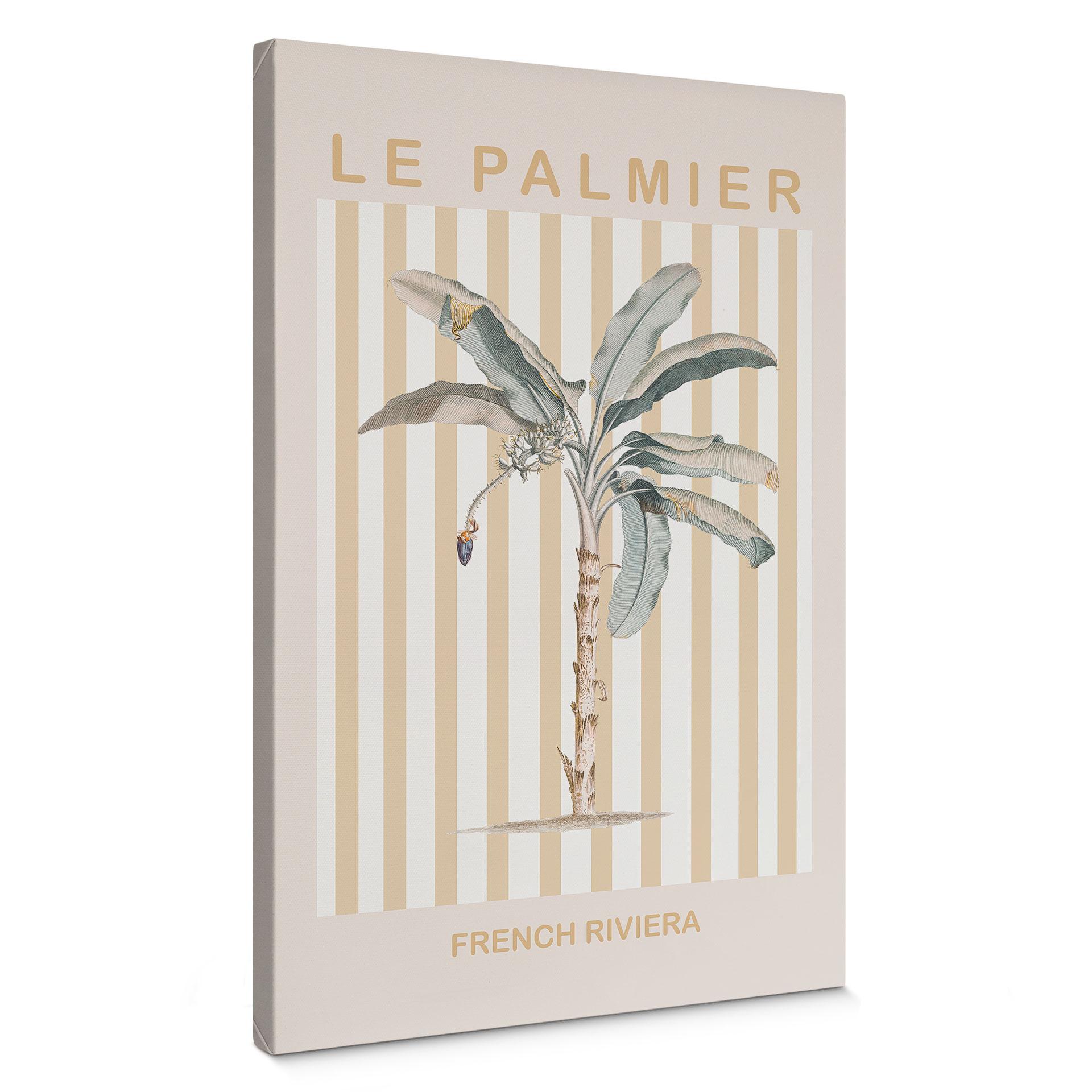 Lærredsprint - Palmetræ på den franske riviera - Grace Digital Art