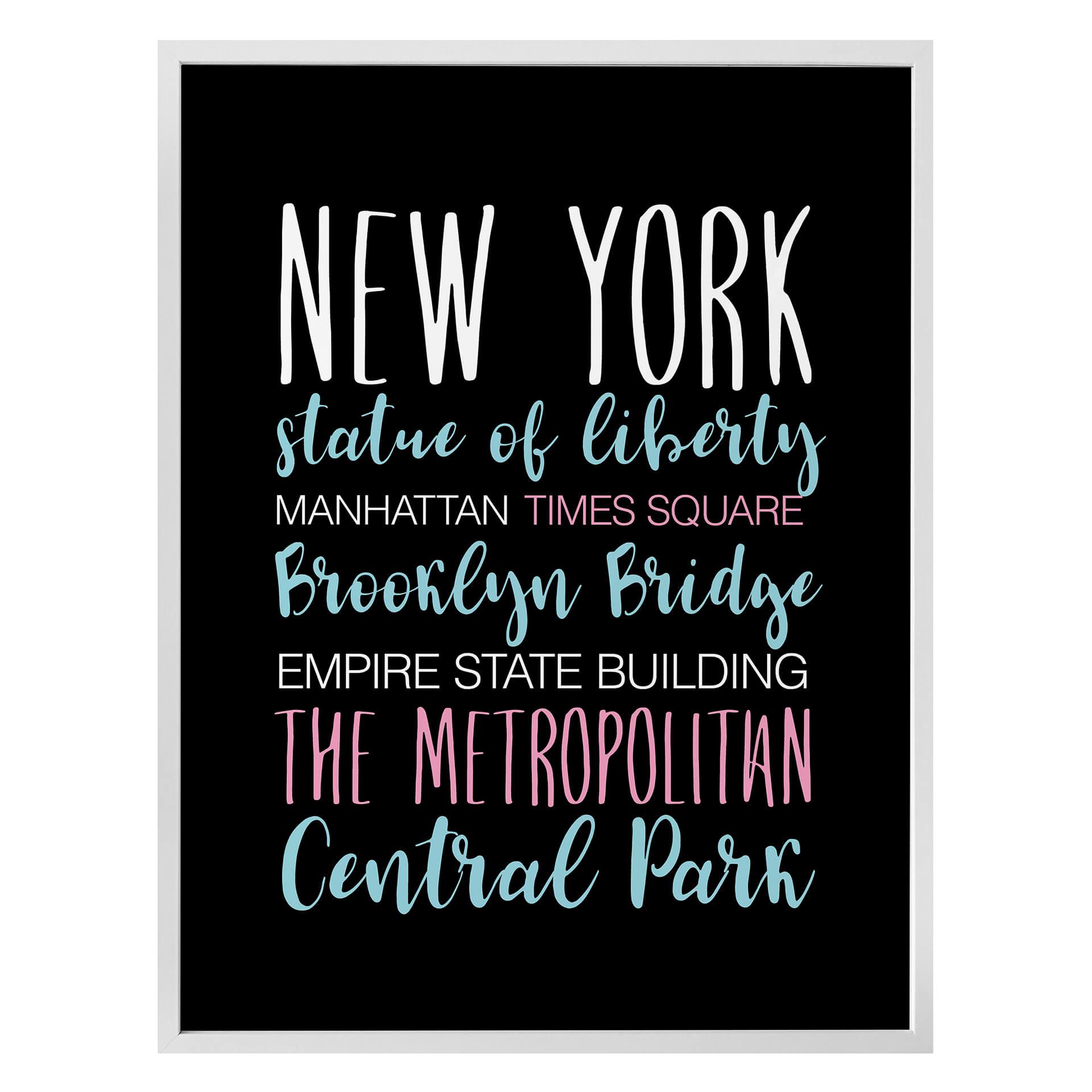 Póster New York palabras