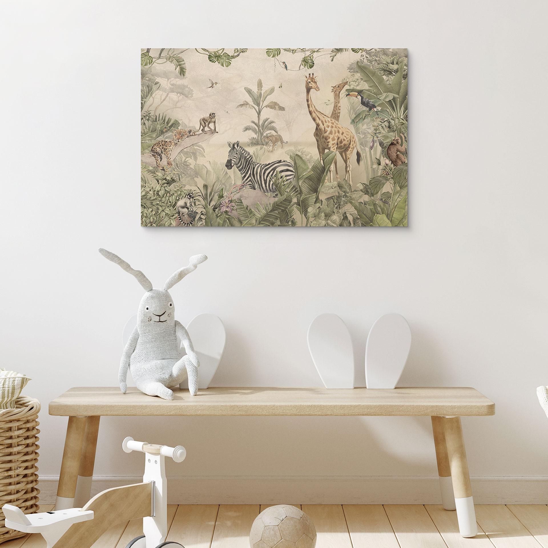 Houten Wanddecoratie jungle dieren op een Afmeting - Ms Tiff