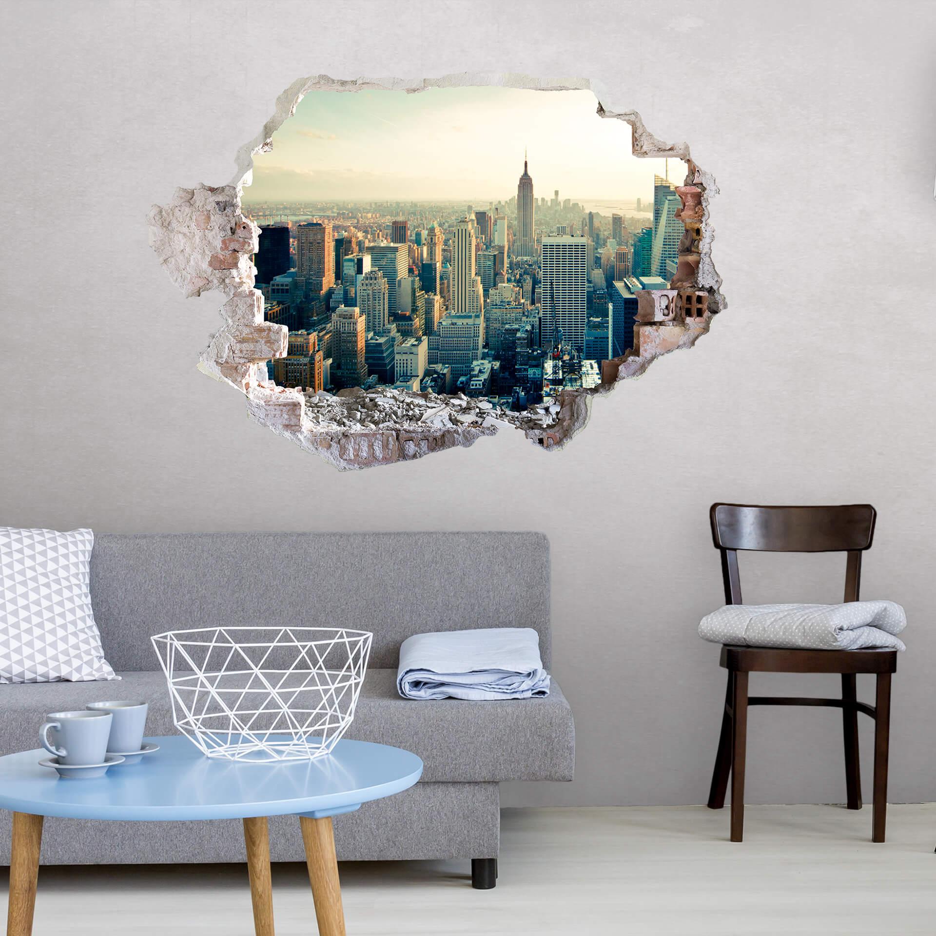 3D Wallsticker skyline af New York City