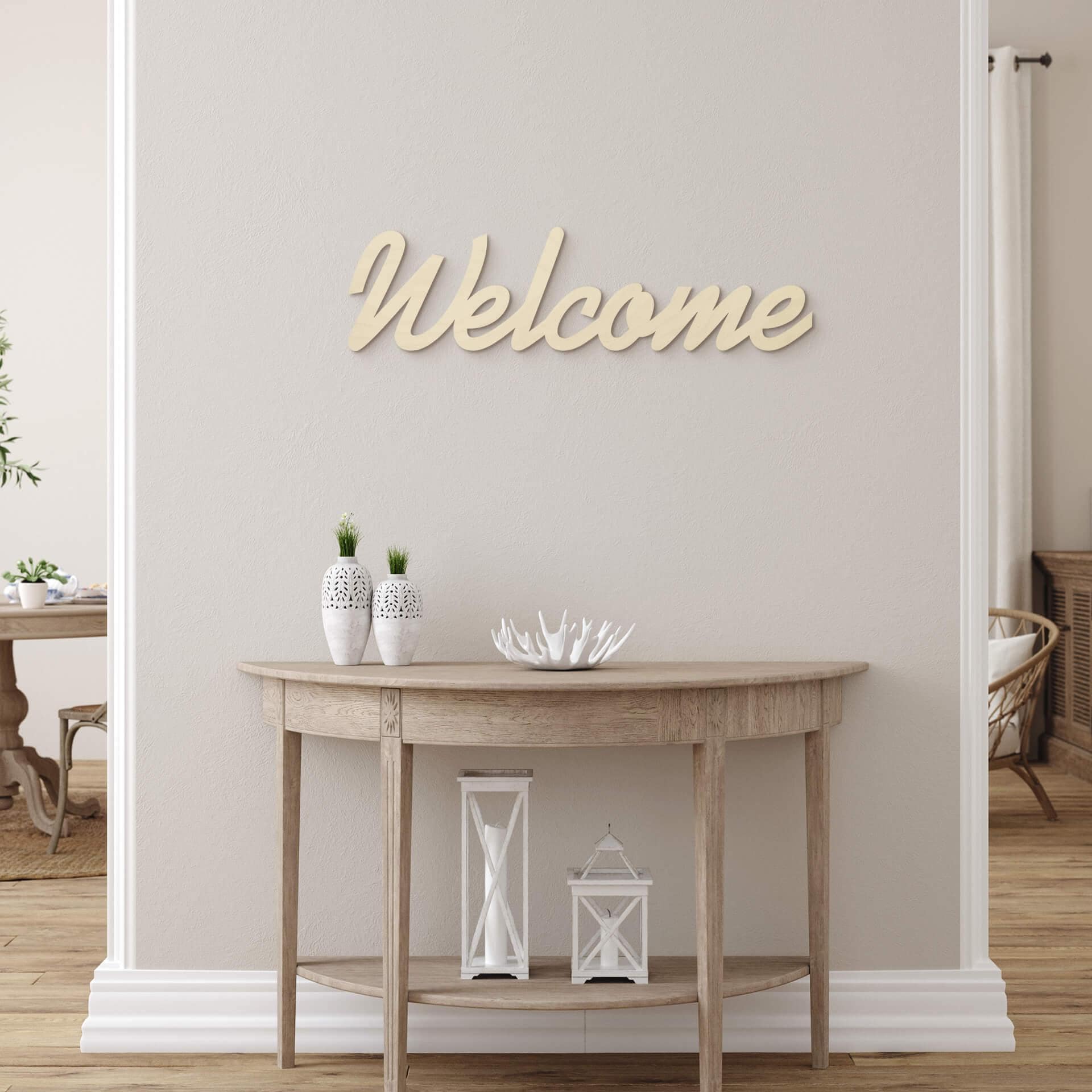 Welcome - bogstaver i træ