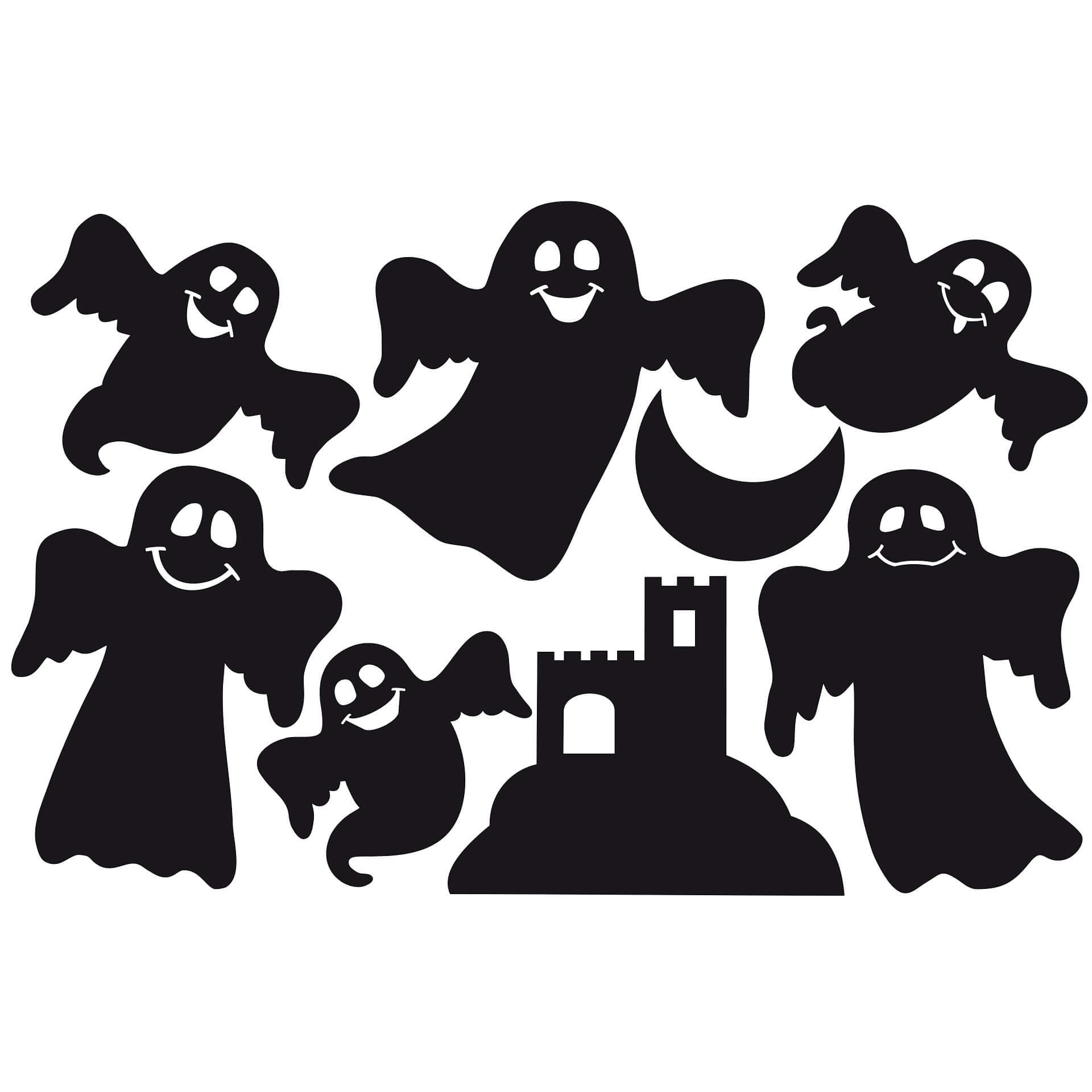 Wallsticker Sjovt Spøgelses Sæt