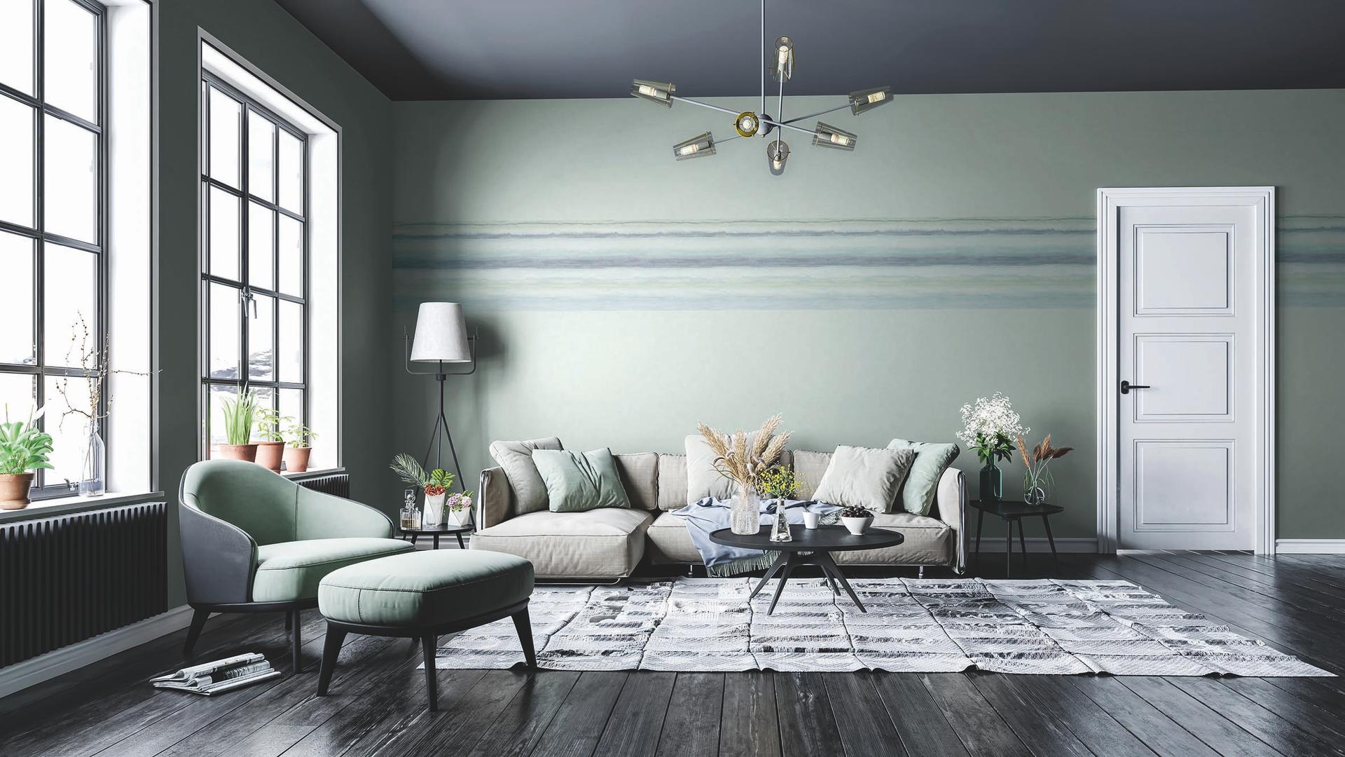Grafisch behang, vliesbehang Shades Iconic groen, blauw