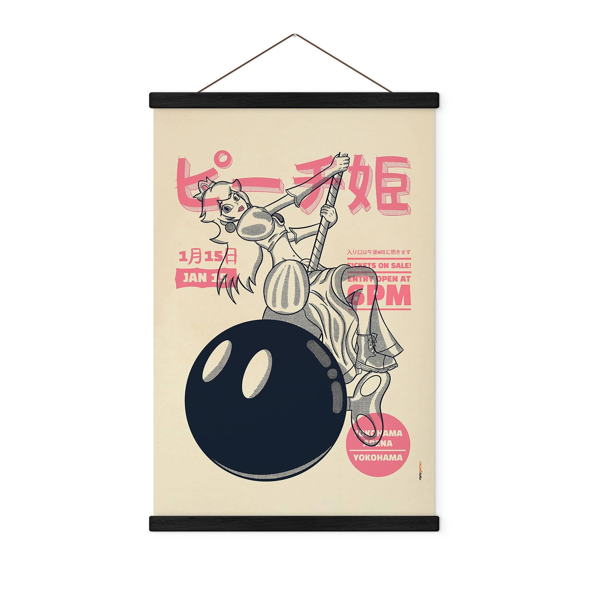 Tekstil plakat Miley Peach med nedrivningskugle - japansk - Gomes