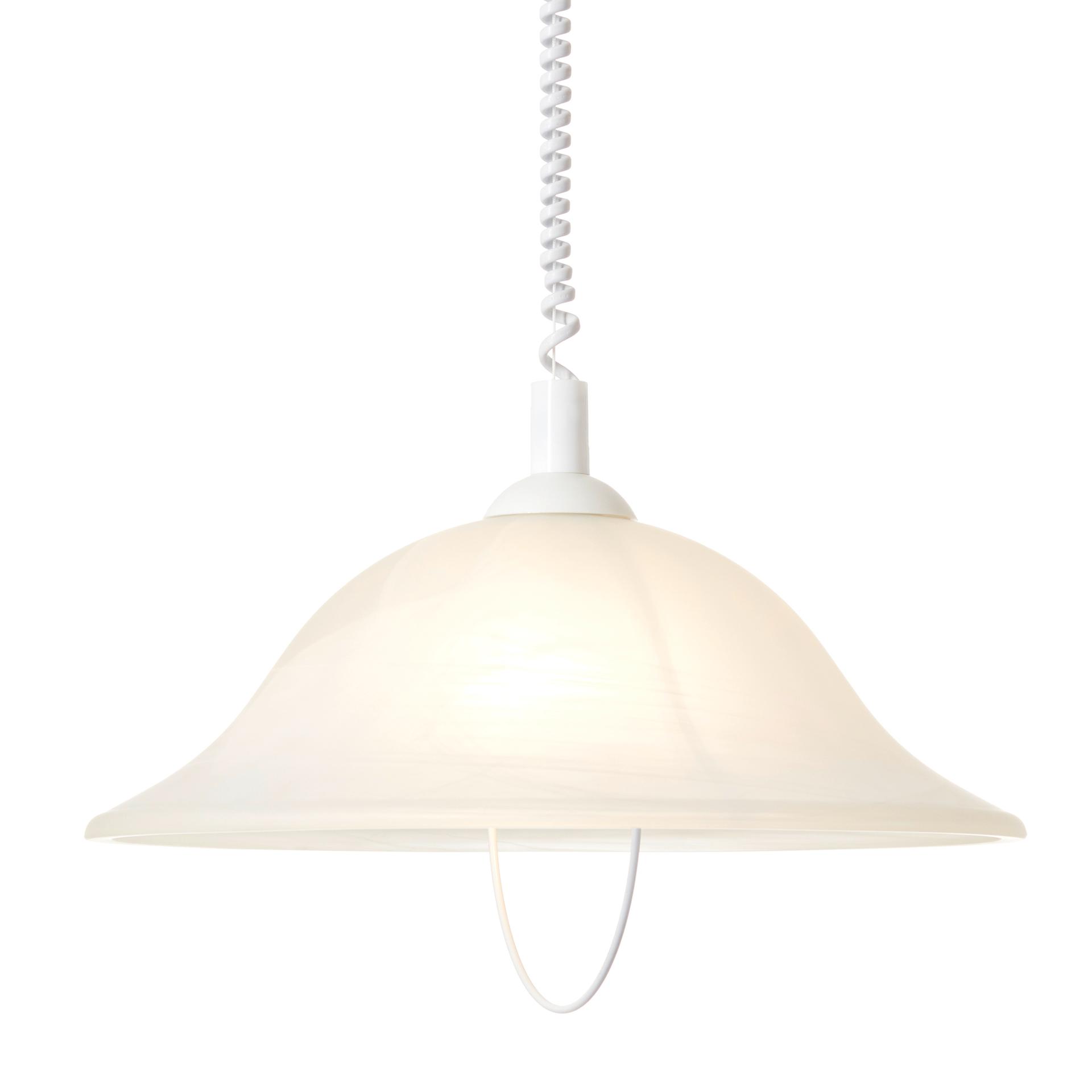 Pendelleuchte Gregor, weiß, 180 x 40,5 cm, Glas Pendellampe, dimmbar