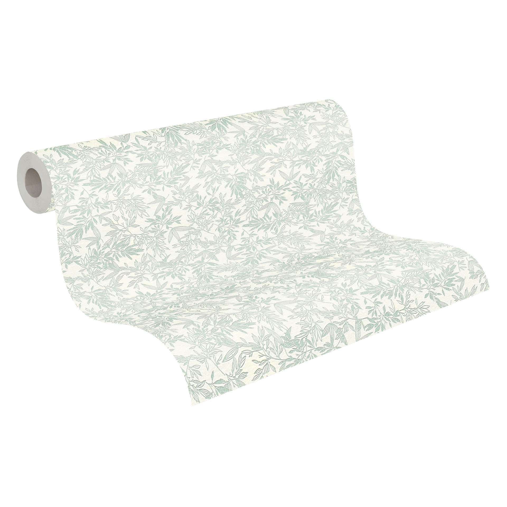 Behang bloemen groen wit - vliesbehang A.S. Création