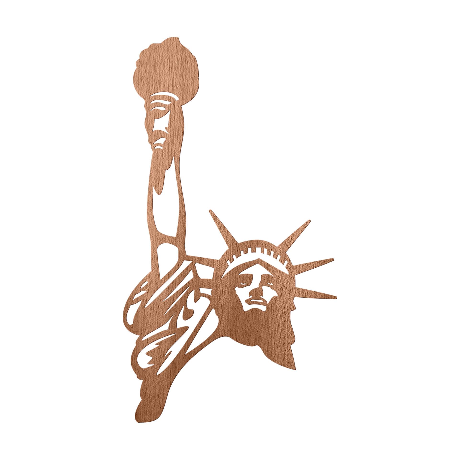 Arte en madera de caoba - Estatua de la Libertad - Lady Liberty