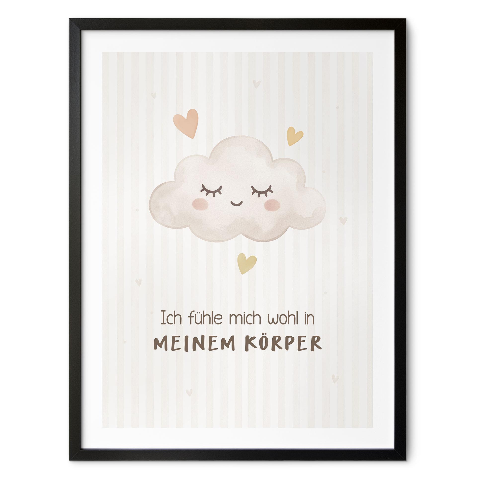 Kinder-Poster 'Ich fühle mich wohl in meinem Körper' mit Wolke