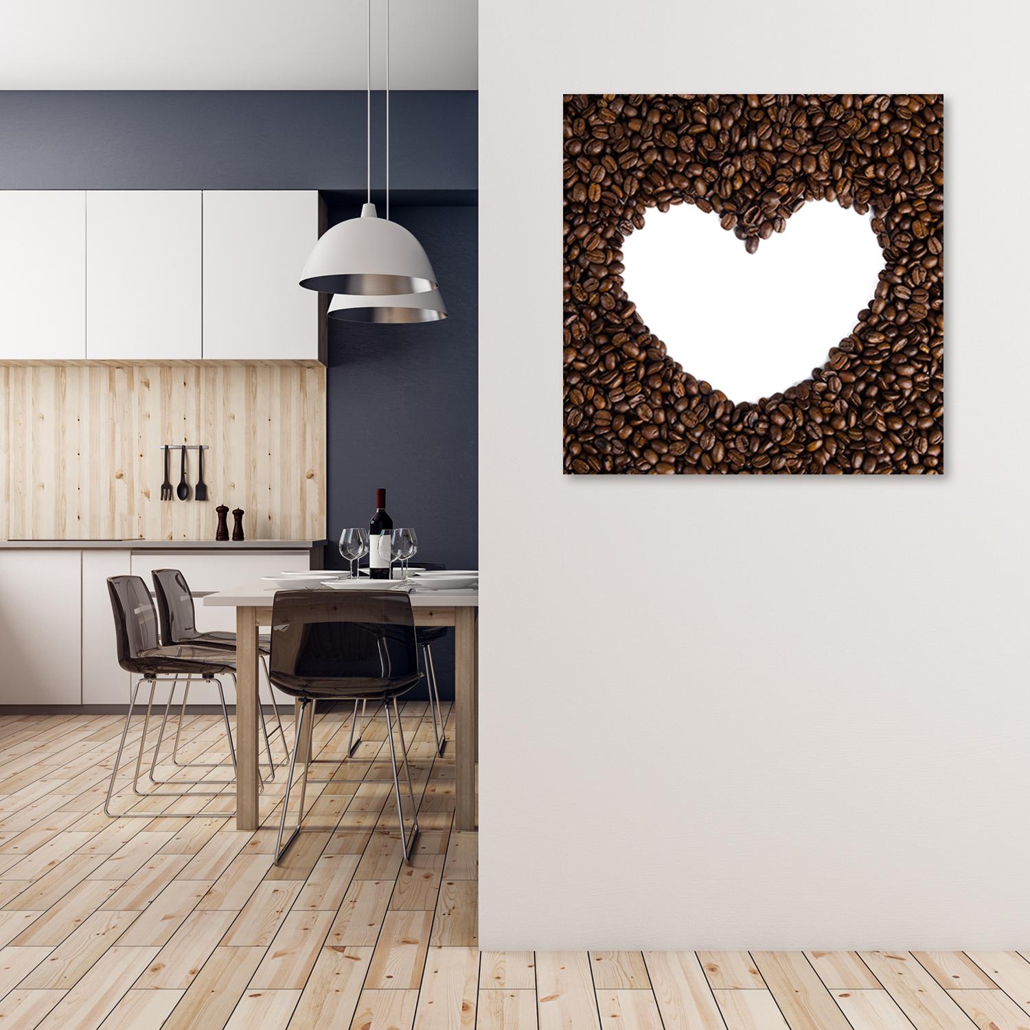 Canvasbillede, kaffehjerte